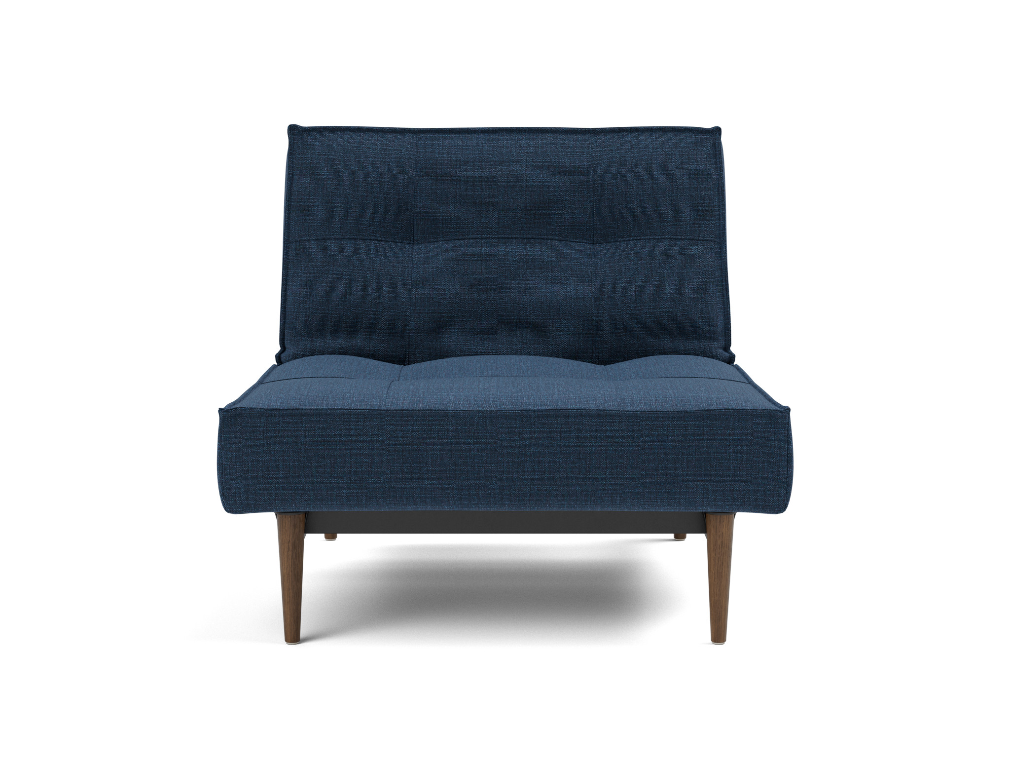 Sessel Splitback Chenille Esina 414-Indigo-Blue Beine Styletto Eiche dunkel