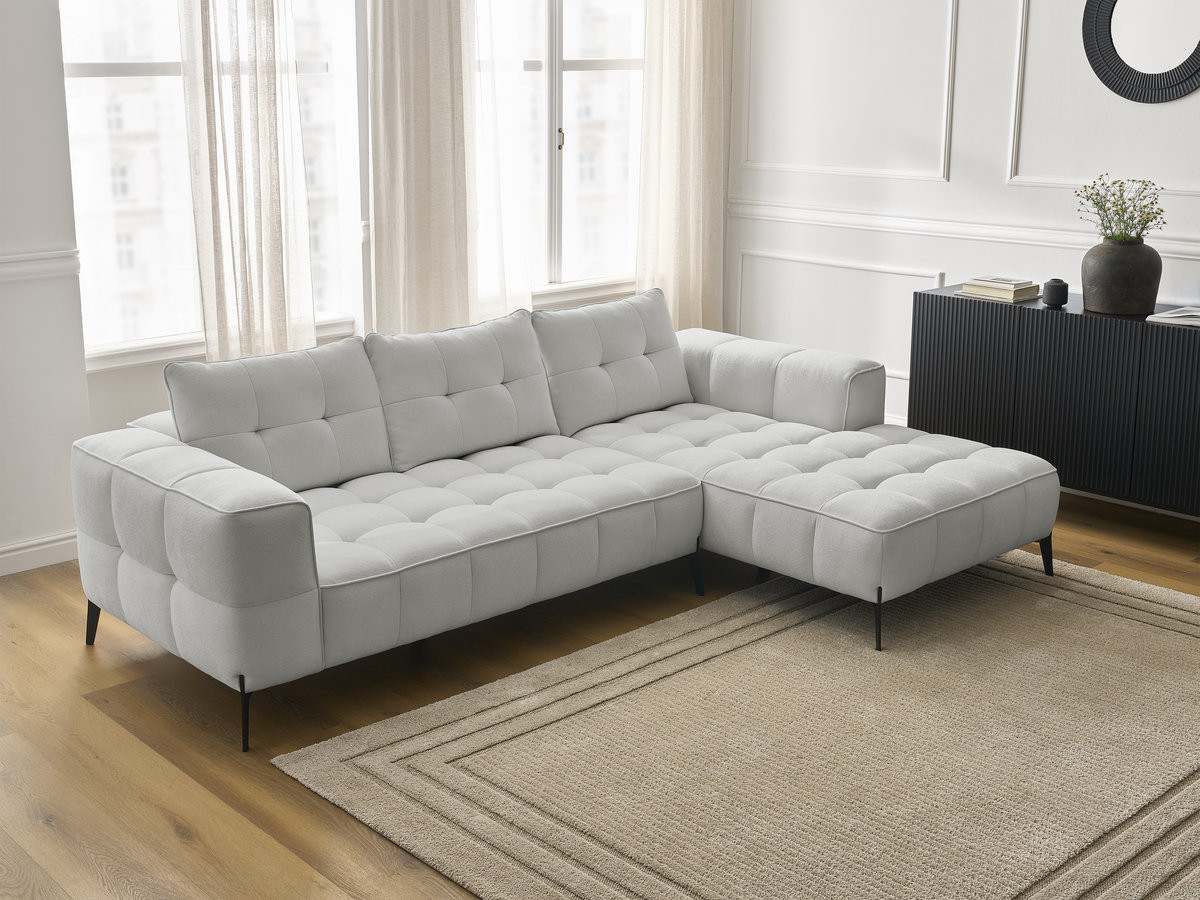 Bobochic Anis Ecksofa Strukturstoff Hellgrau Ecke rechts