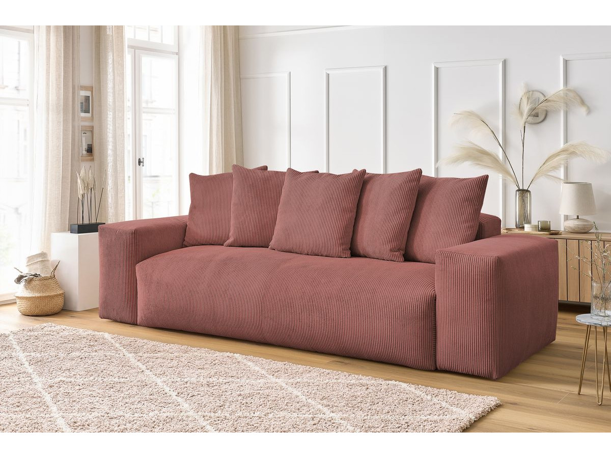 Bobochic Voltaire Sofa 3-Sitzer 280 × 124 cm Cordsamt Rosa