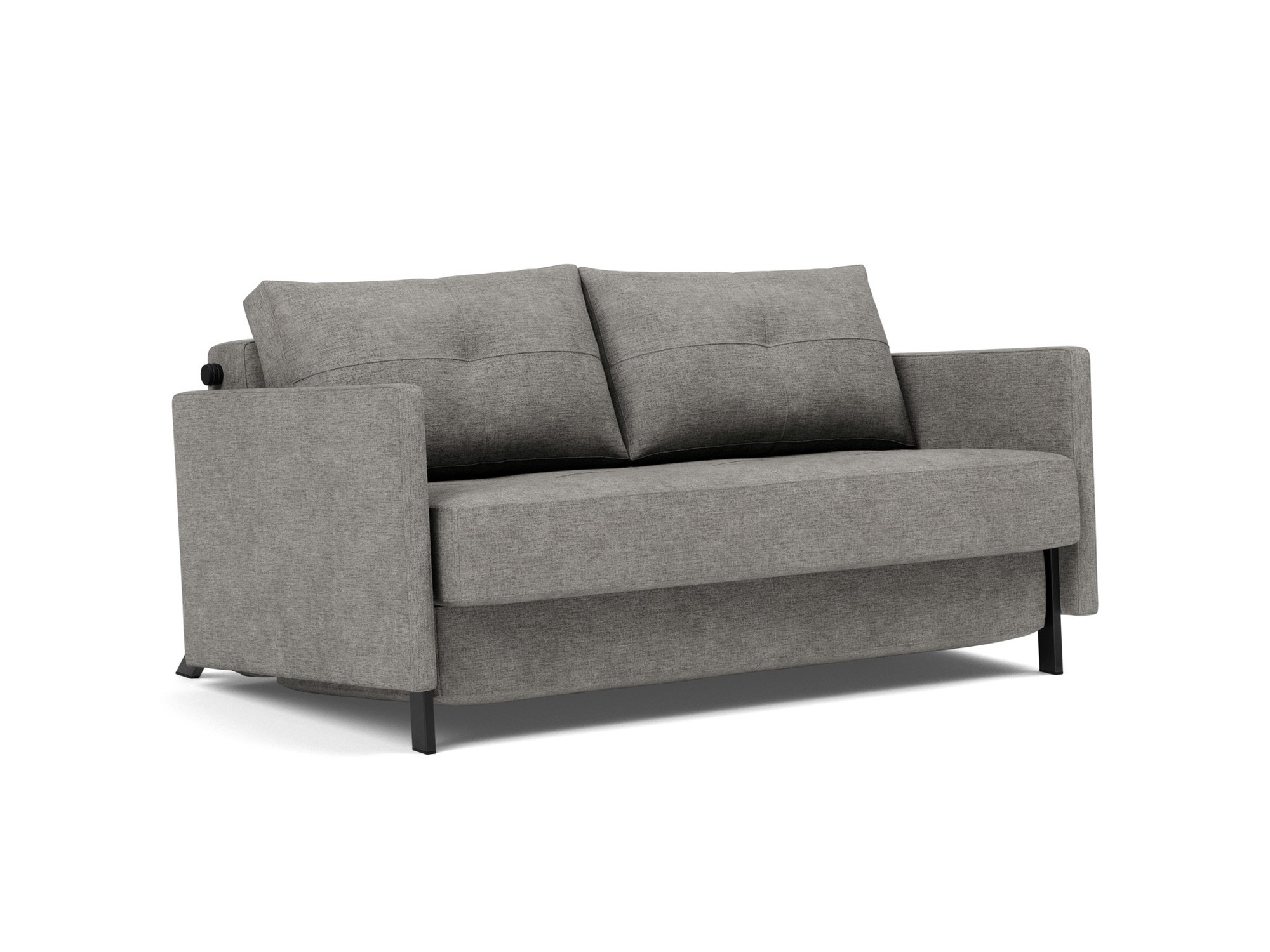 Schlafsofa Cubed mit Armlehnen 140 Flachgewebe Avella 282-Warm-Grey