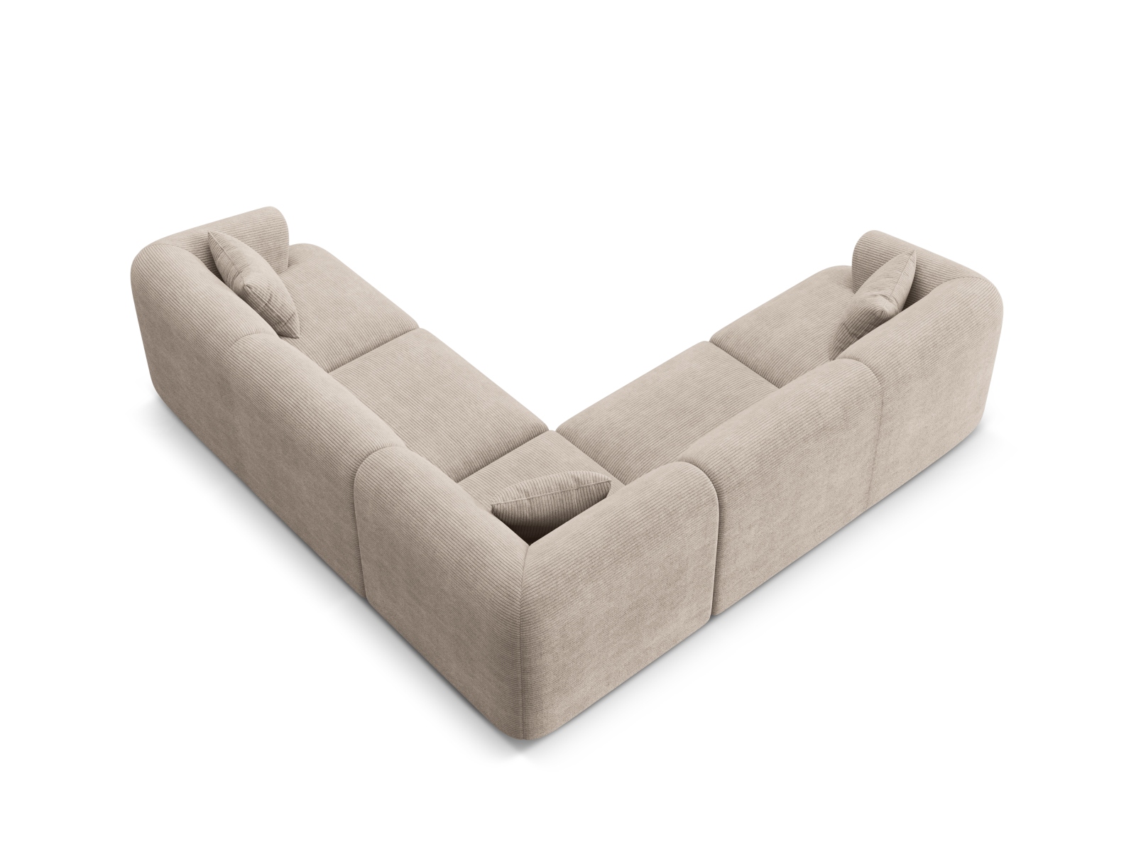 Cosmopolitan Design Symmetrisches Ecksofa Campi 6-Sitzer Kord Lincoln D Cappuccino