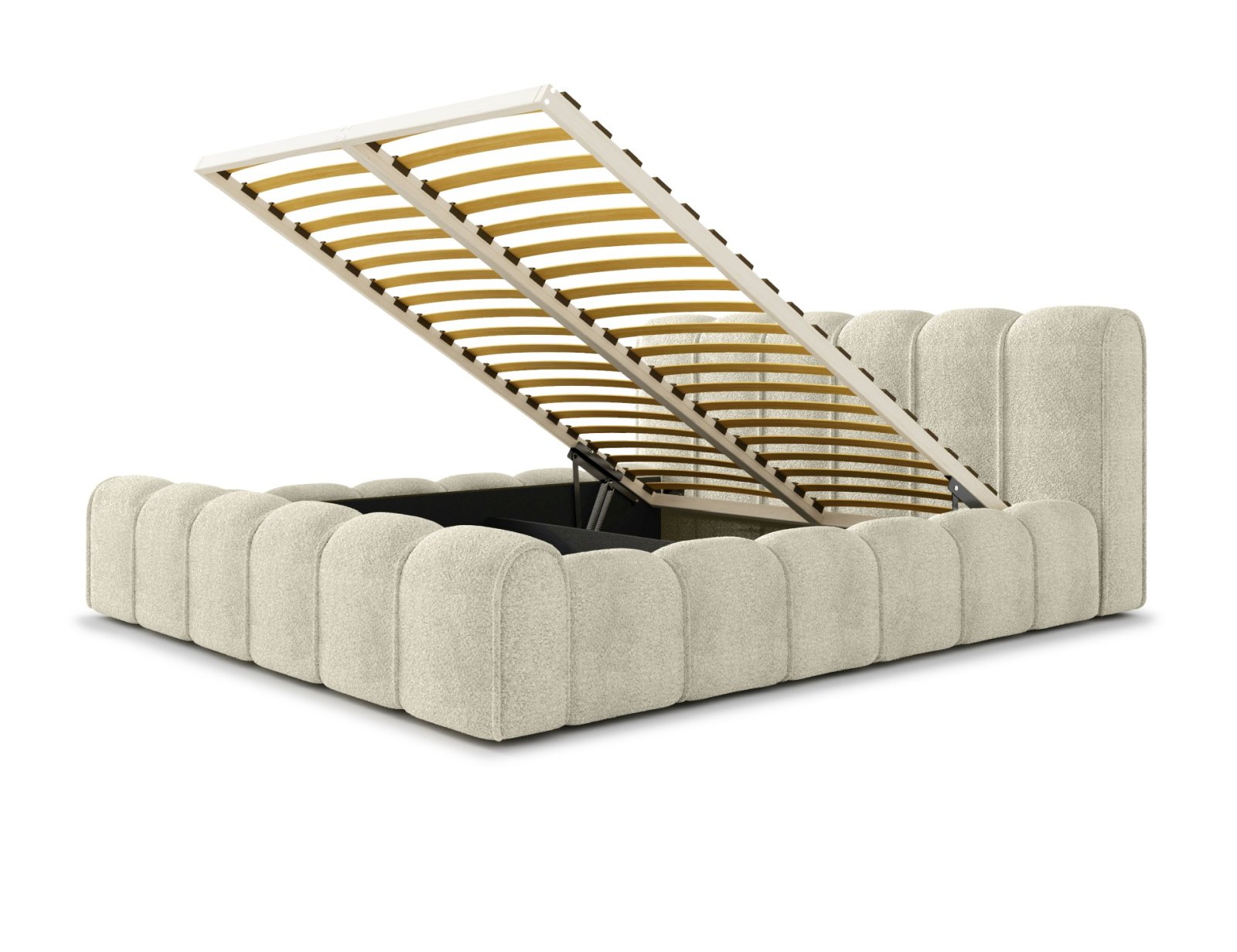 Polsterbett Belio Boucle 140x200 mit Holzrahmen Quelle 03