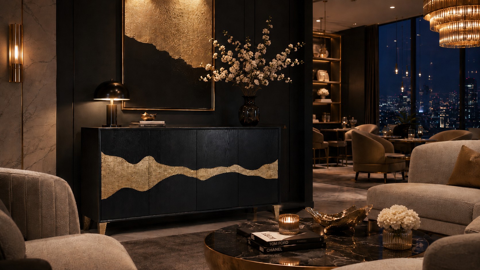 Livin Hill Sideboard Stilig Goldenes Muster