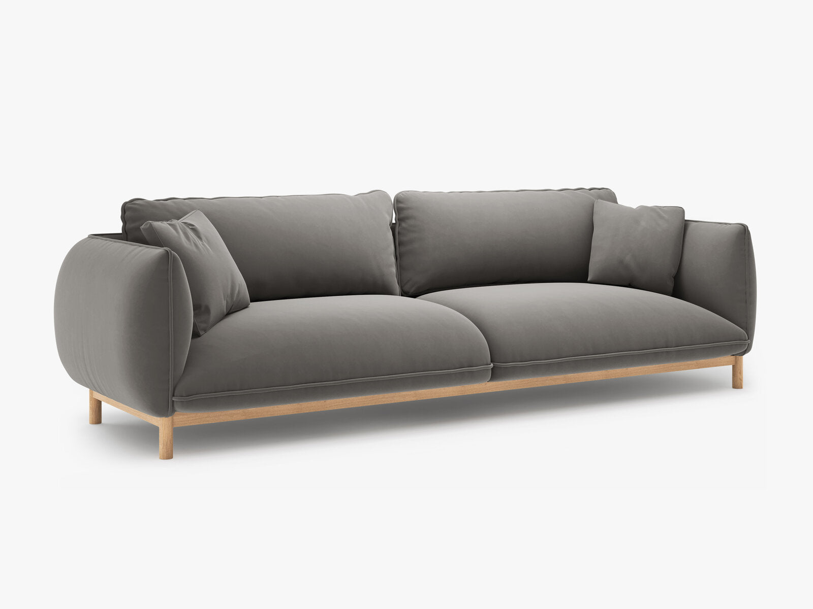 Micadoni Ada Sofa 4-Sitzer Samt Casino Grau