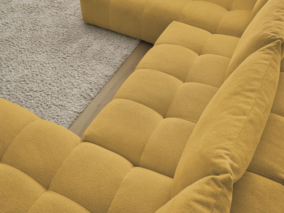 Bobochic Everest Wohnlandschaft, 6 Kissen Melange-Stoff Gelb Ecke rechts