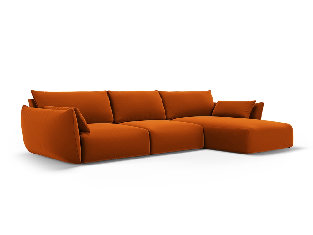 Cosmopolitan Design Ecksofa Matera 4-Sitzer Samt Salvador Terrakotta Rechts