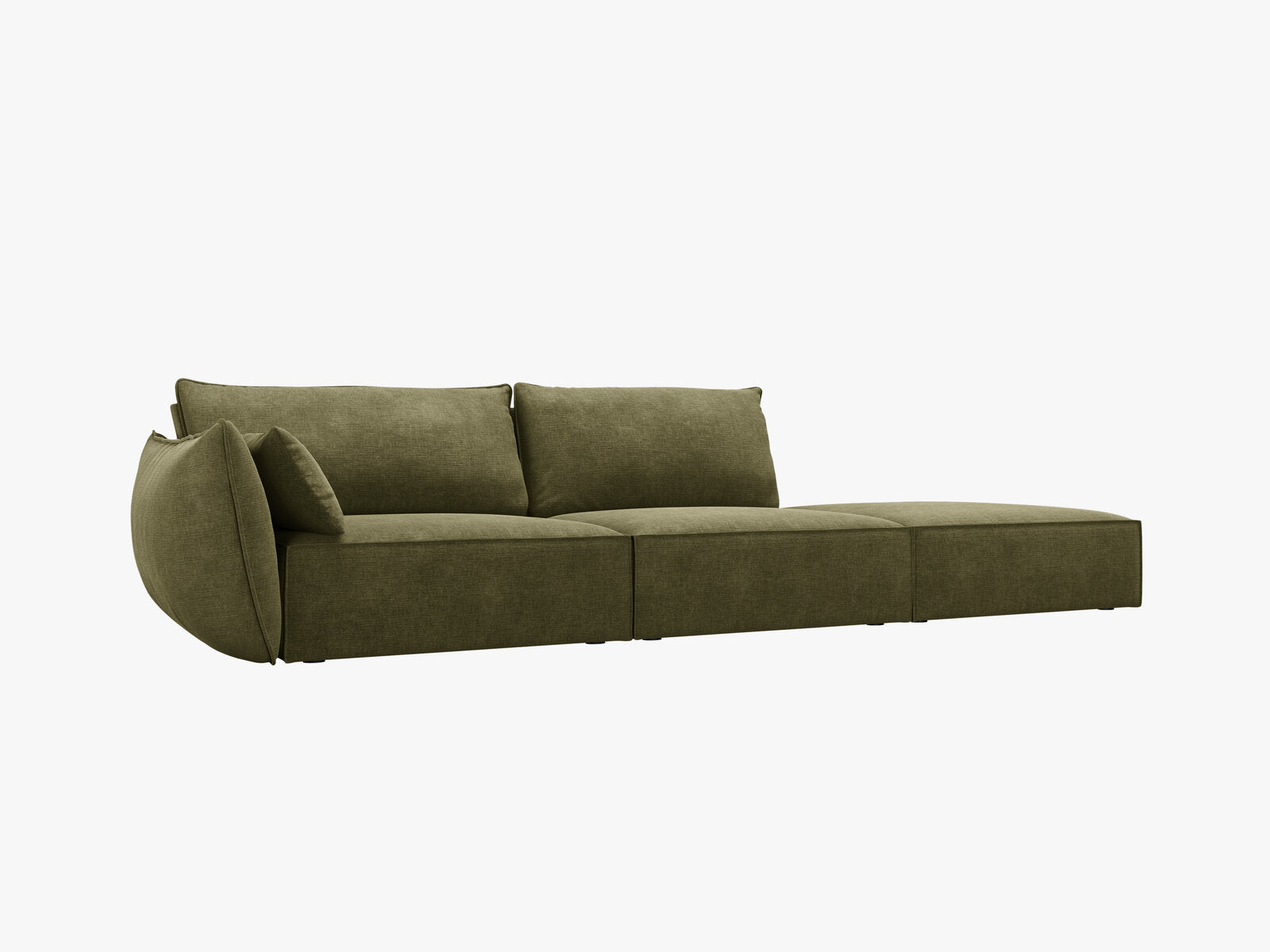 Micadoni Sofa Kaelle 4-Sitzer Rechts Chenille Over The Horizon Grün