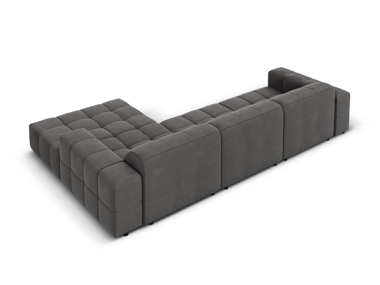 Cosmopolitan Design Ecksofa Chicago 4-Sitzer Samt Bluvel Grau Rechts