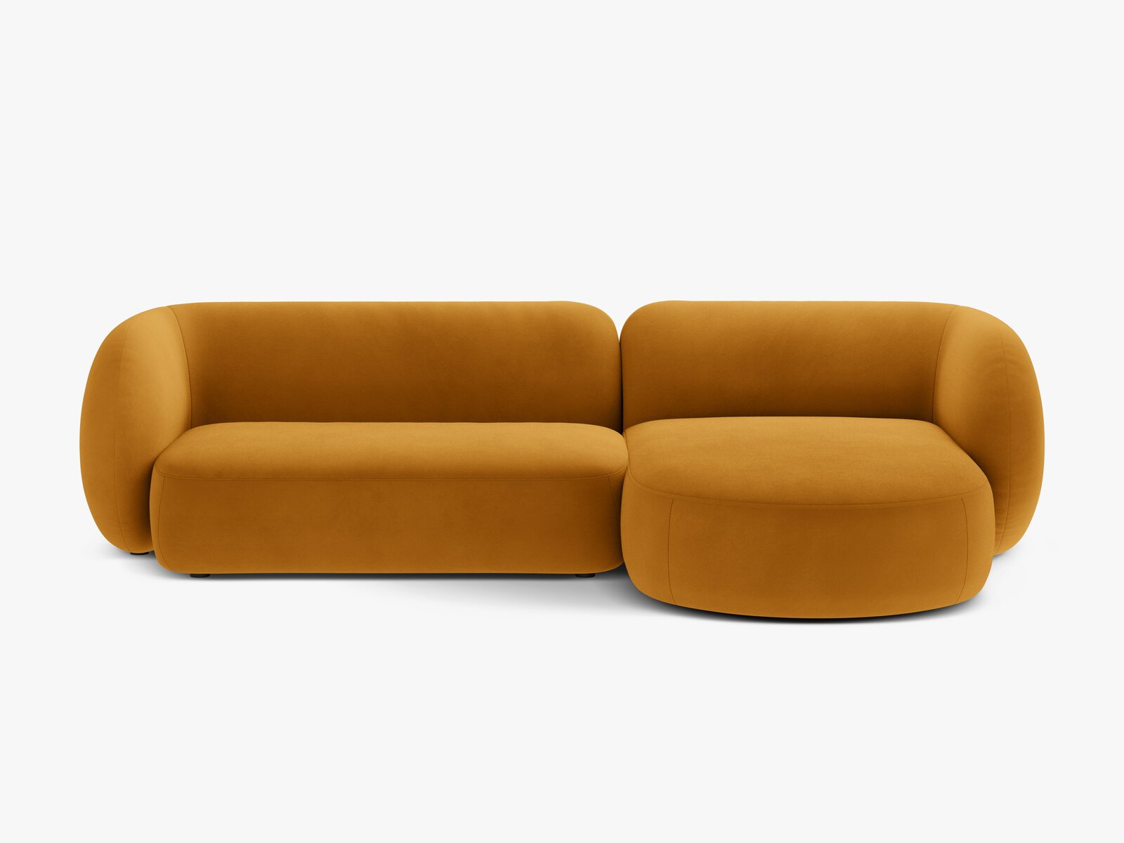Micadoni Ecksofa Kate 3-Sitzer Rechts Samt Salvador Gelb