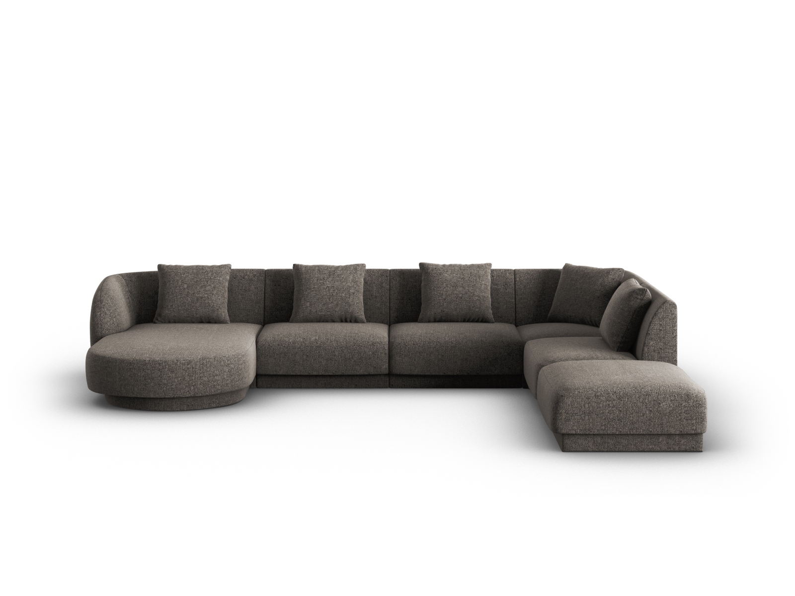 Cosmopolitan Design Panoramasofa Tulum 6-Sitzer Chenille Eden Hellgrau Rechts