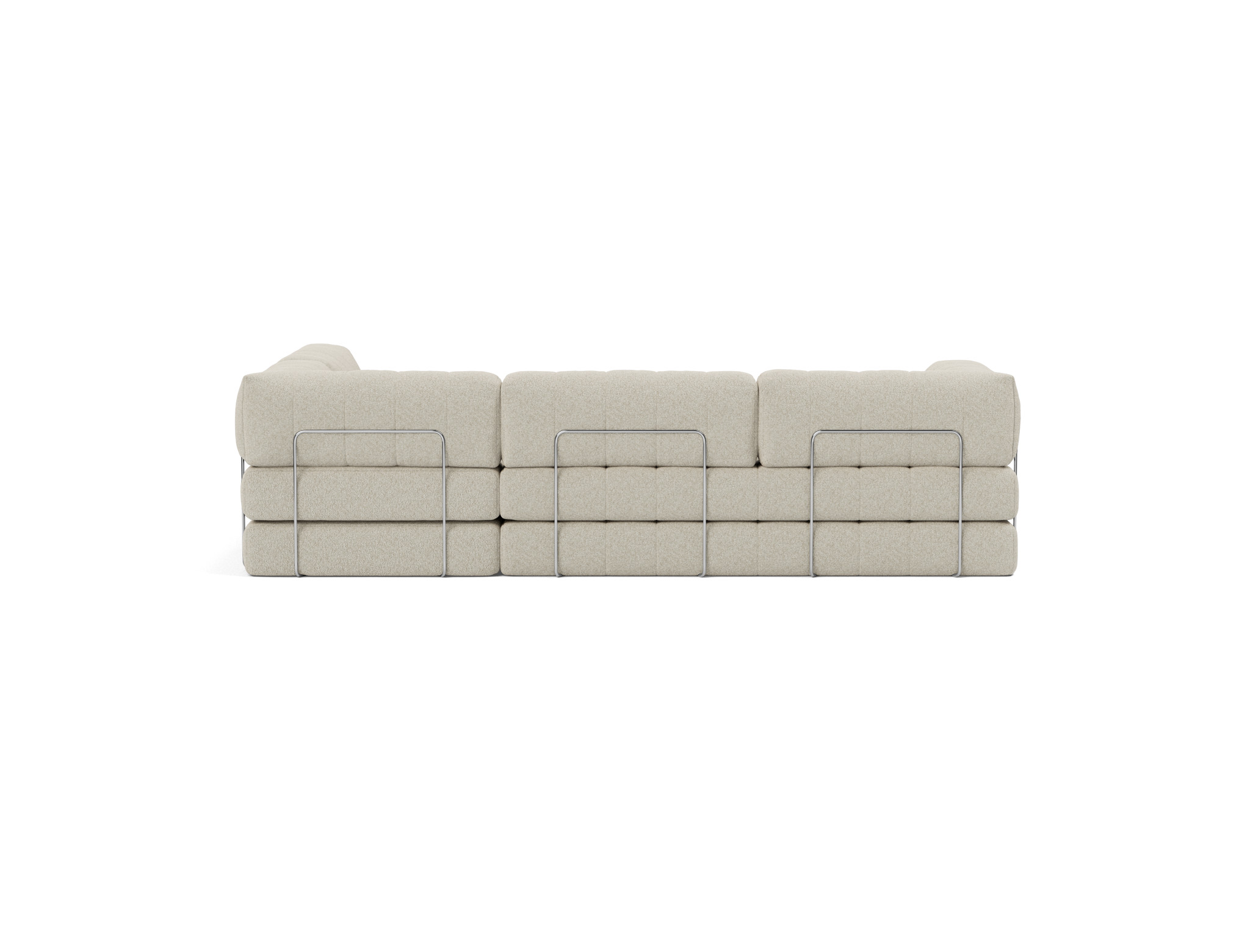 Eck-Schlafsofa CozyPad L-Form mit Armlehne Boucle Skandi 539-Beige