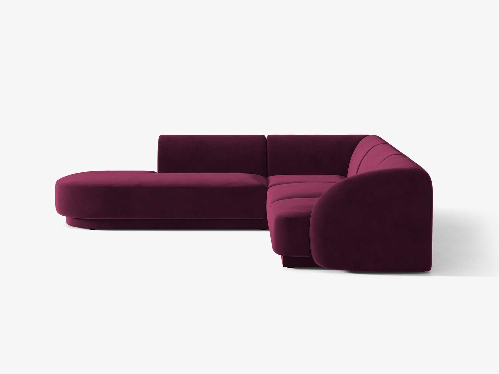 Micadoni Ecksofa Miley 6-Sitzer Links Samt Venus Burgunder