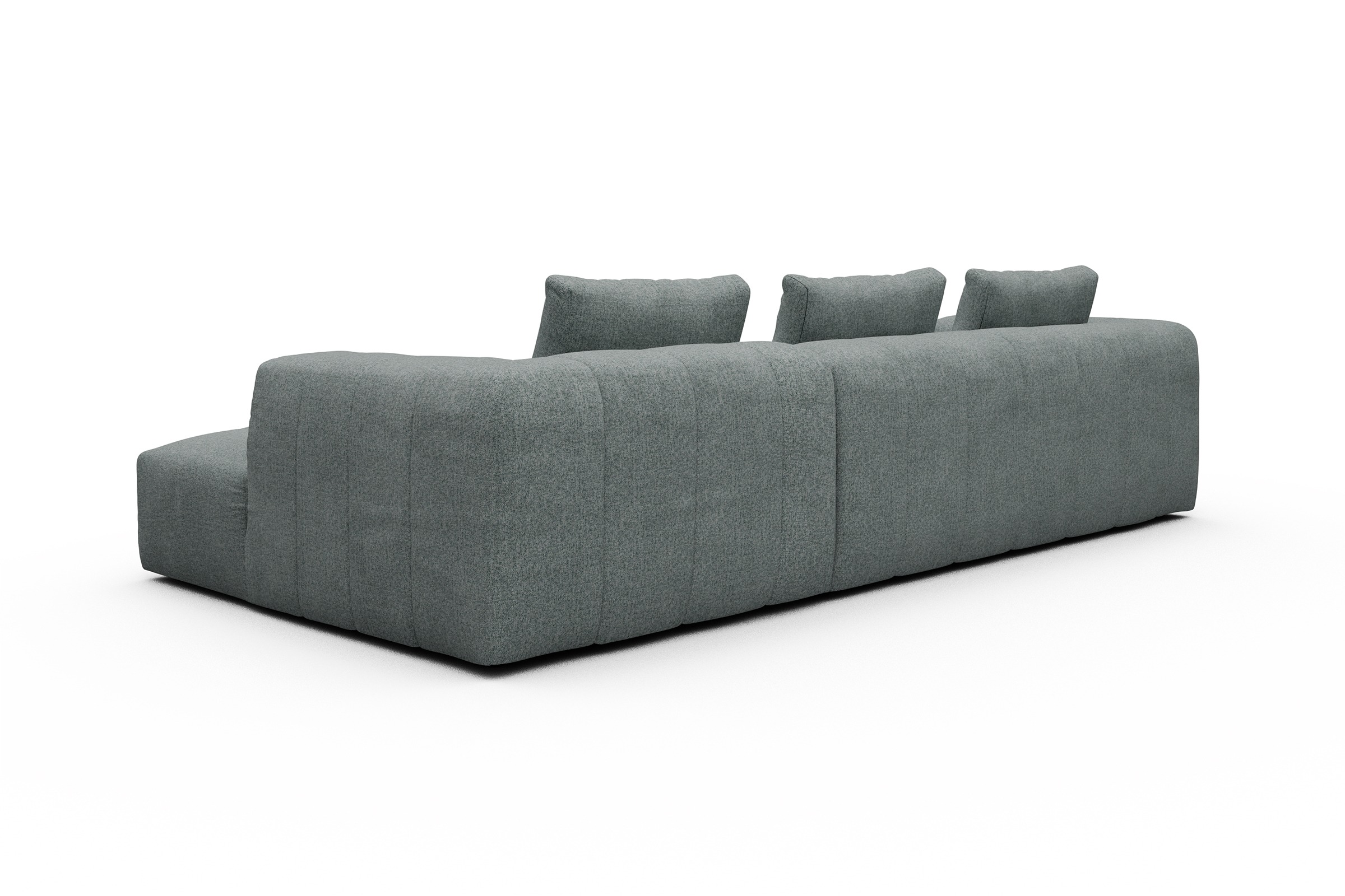 Ecksofa Hugo 2,5-Sitzer Armlehne links mit Chaiselongue Casone-Light-Mixed-Green