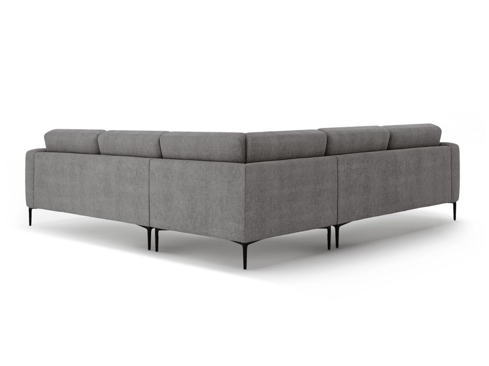 Cosmopolitan Design Symmetrisches Ecksofa Lazio 5-Sitzer Strukturierter Stoff Sorella Grau