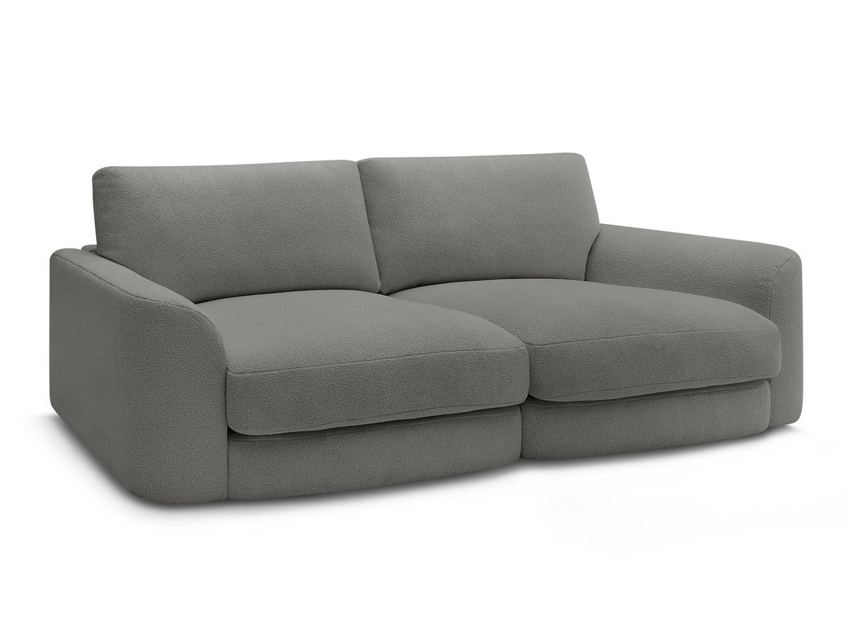 Bobochic Leonore Sofa 3-Sitzer Bouclé-Stoff Dunkelgrau