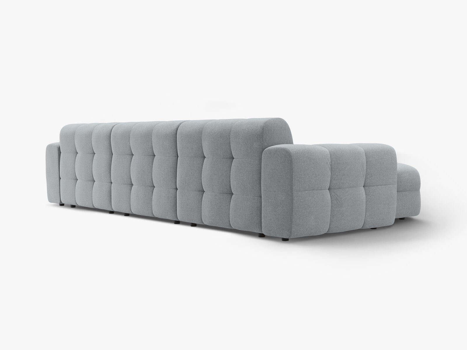 Micadoni Ecksofa Kendal 5-Sitzer Links Strukturierter Stoff Platinum