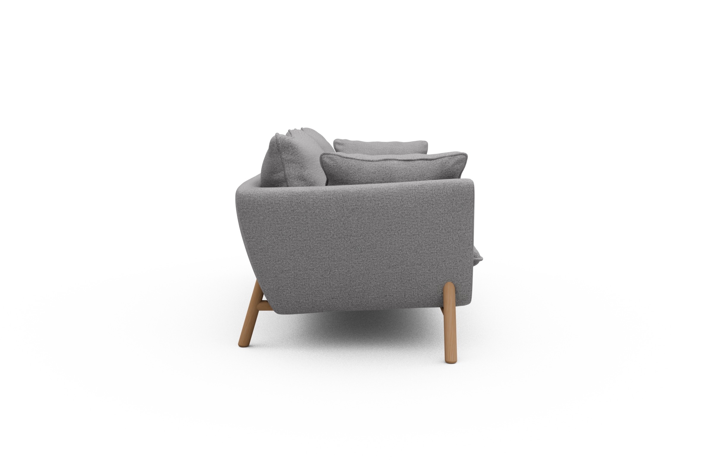 Sofa Emil PREMIUM 3-Sitzer Beinfarbe Eiche Natur Sama-Grey
