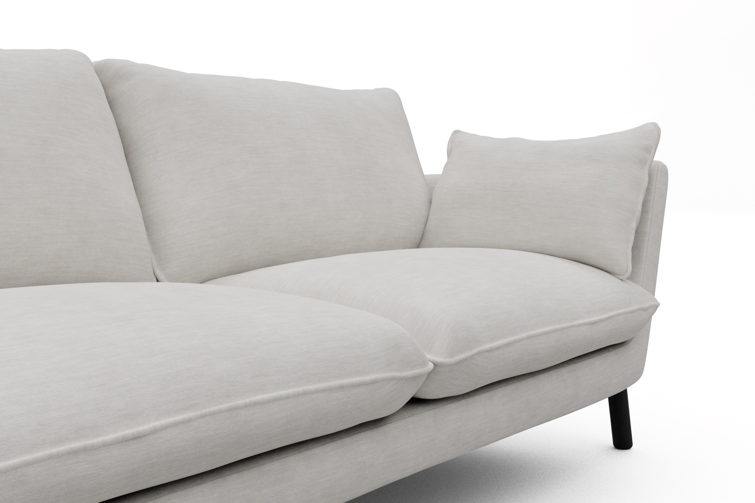 Sofa Emil 2-Sitzer Beinfarbe Eiche Schwarz Vivus-Dusty-Off-White