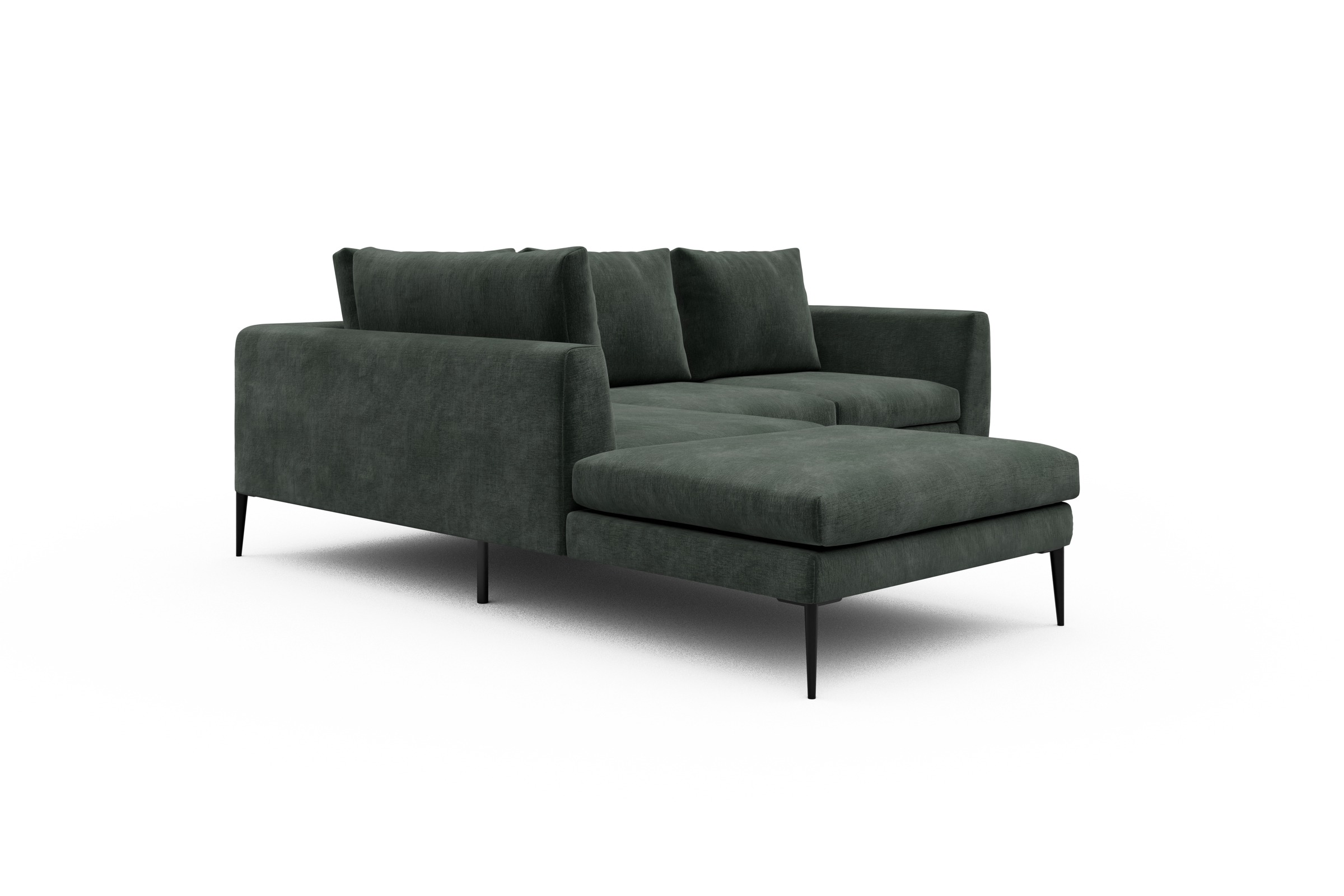 Ecksofa Paul Relax-Ecke links mit 2-Sitzer Smooth-Laurel-Green
