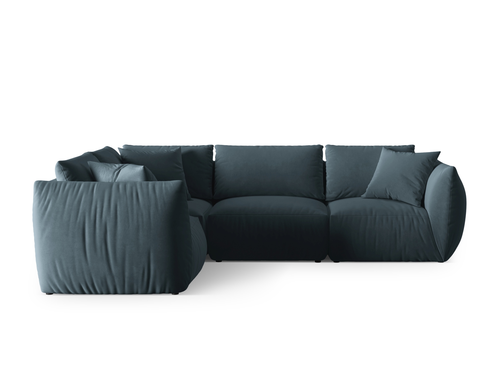 Micadoni Ecksofa Chris 4-Sitzer Links Samt Pastellblau