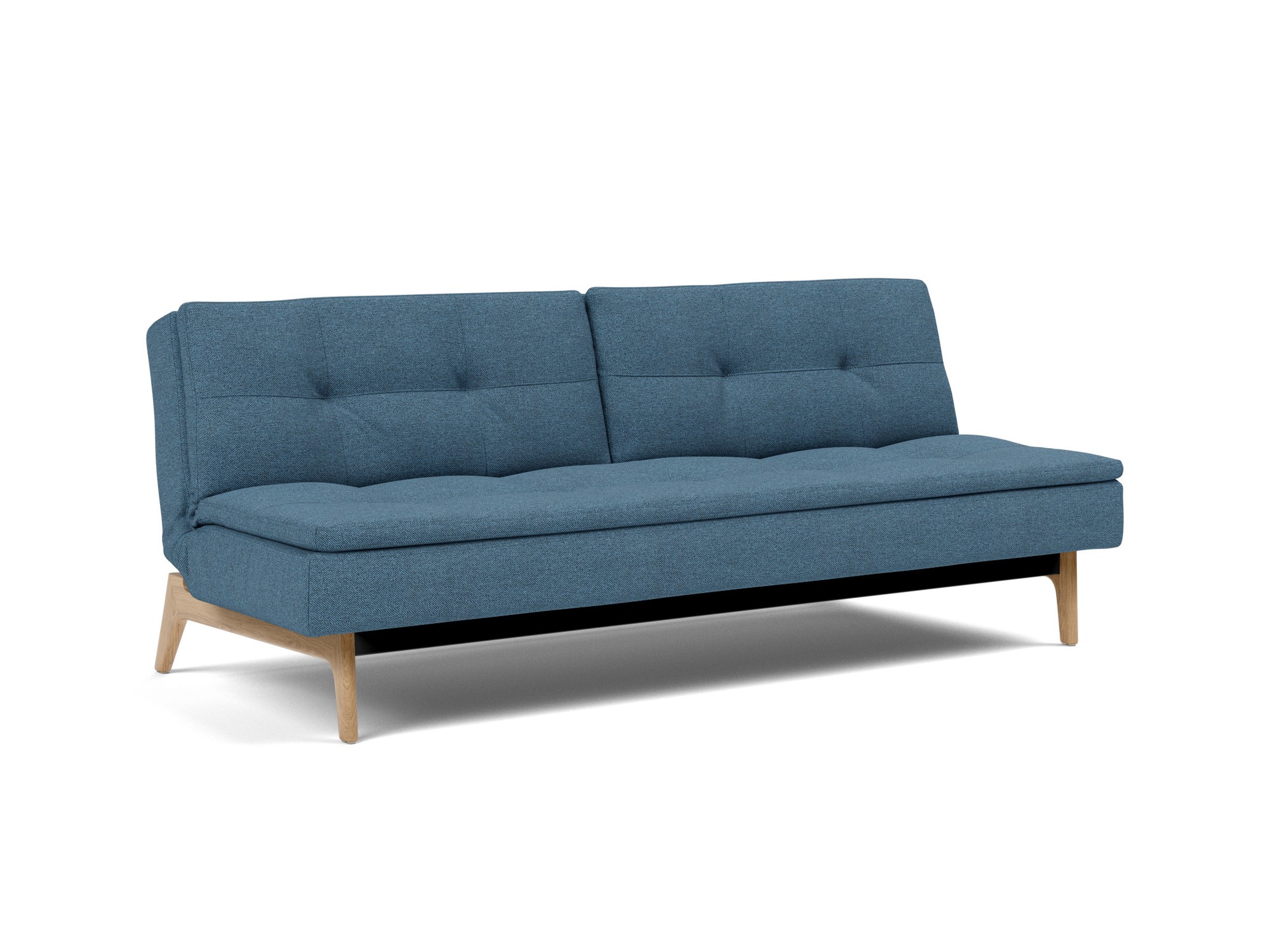 Schlafsofa Dublexo Strukturierter Stoff Weda 302-Weda-Blue Beine Eiche