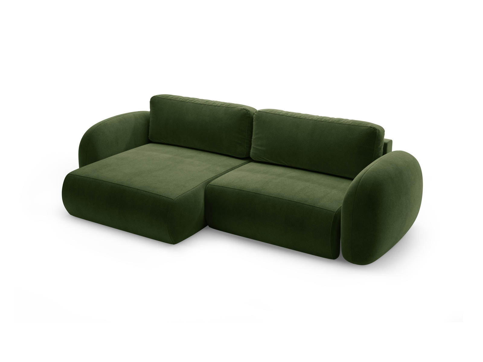 Cosmopolitan Design Wendbares Ecksofa Tonale 4-Sitzer mit Schlaffunktion und Bettkasten Samt Magic Velvet Dunkeloliv