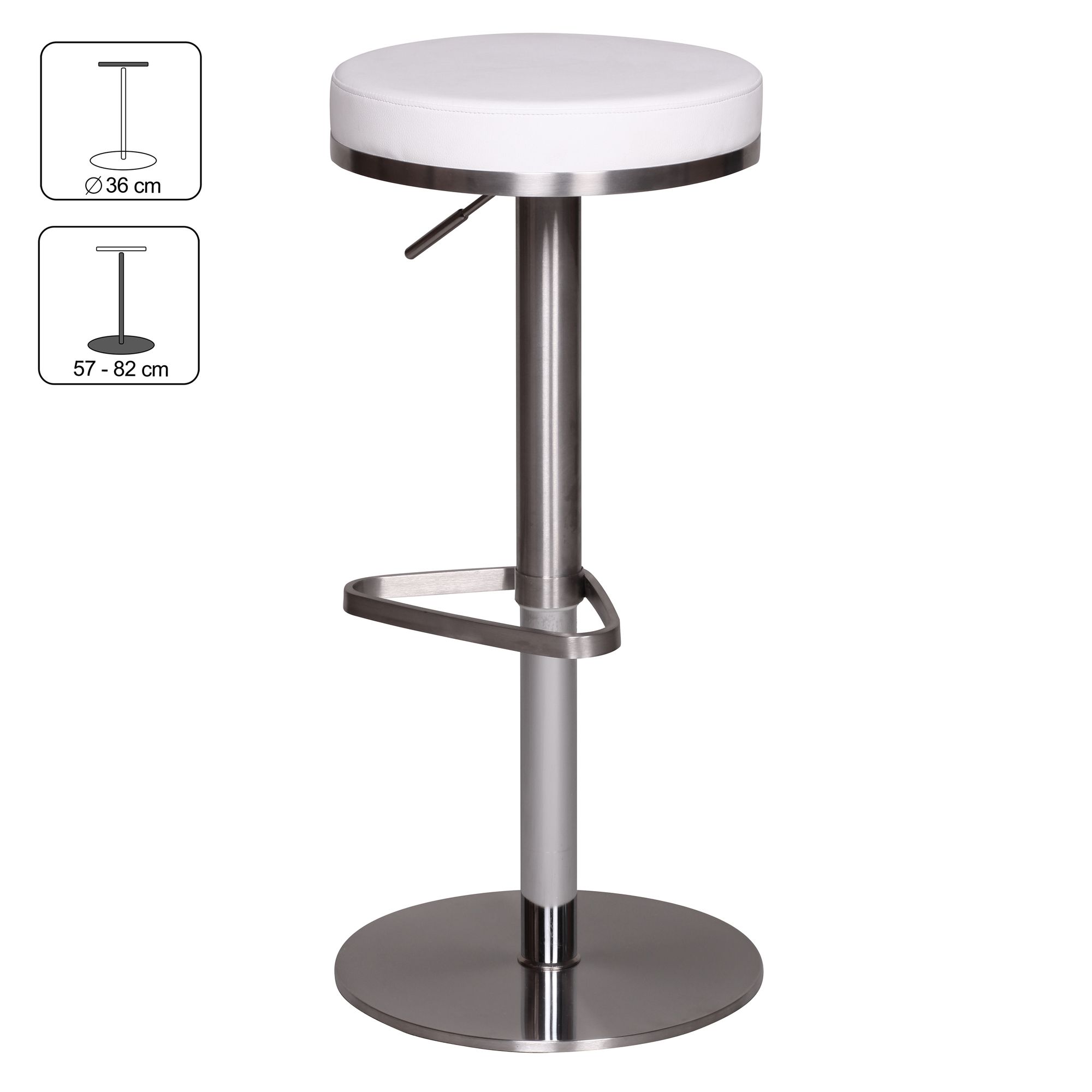 Barhocker Bjerka Metall Weiß Ø 38 cm