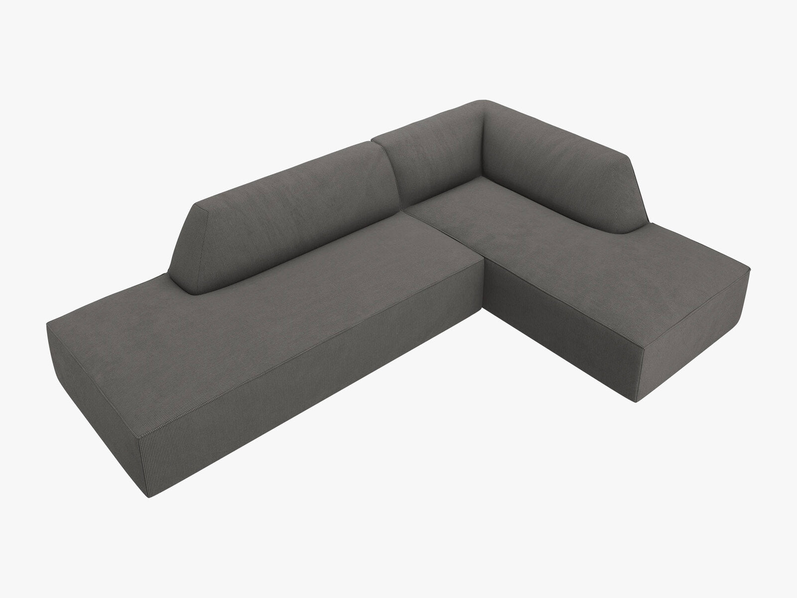 Micadoni Ecksofa Ruby 4-Sitzer Rechts Kord Scala Dunkelgrau