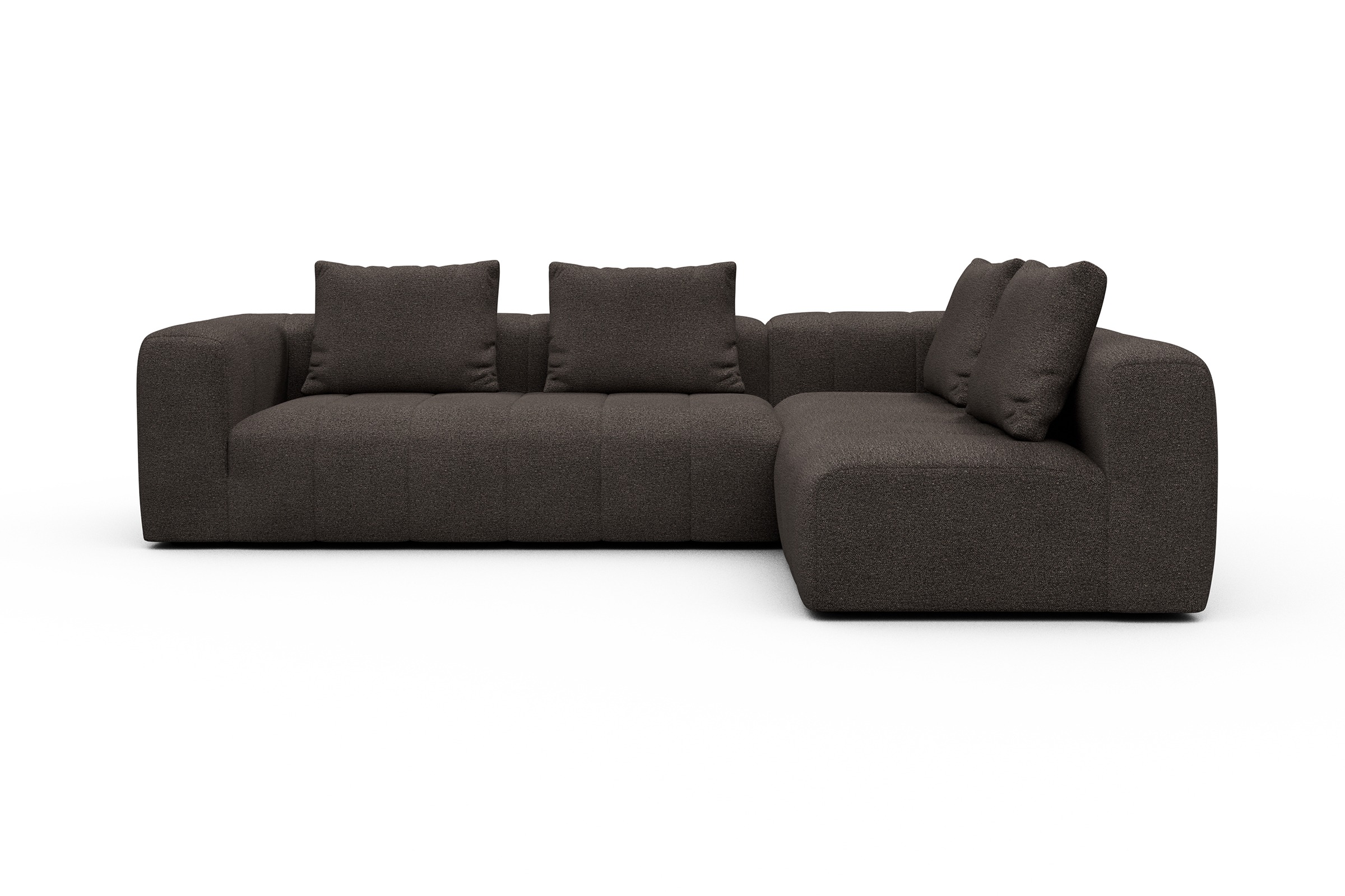 Ecksofa Hugo 2x 2,5-Sitzer Armlehne links Boucle-Taupe
