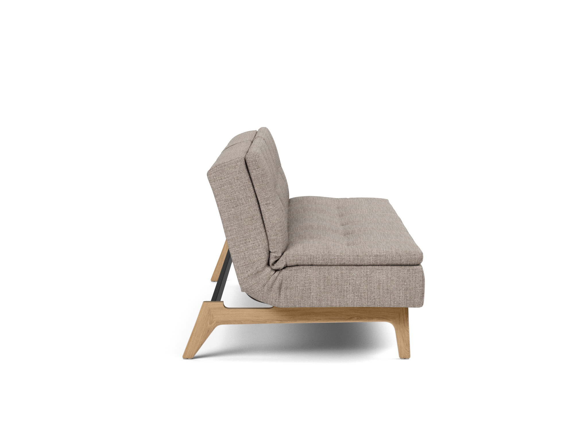 Schlafsofa Dublexo Chenille Yuveno 472-Warm-Grey Beine Eiche