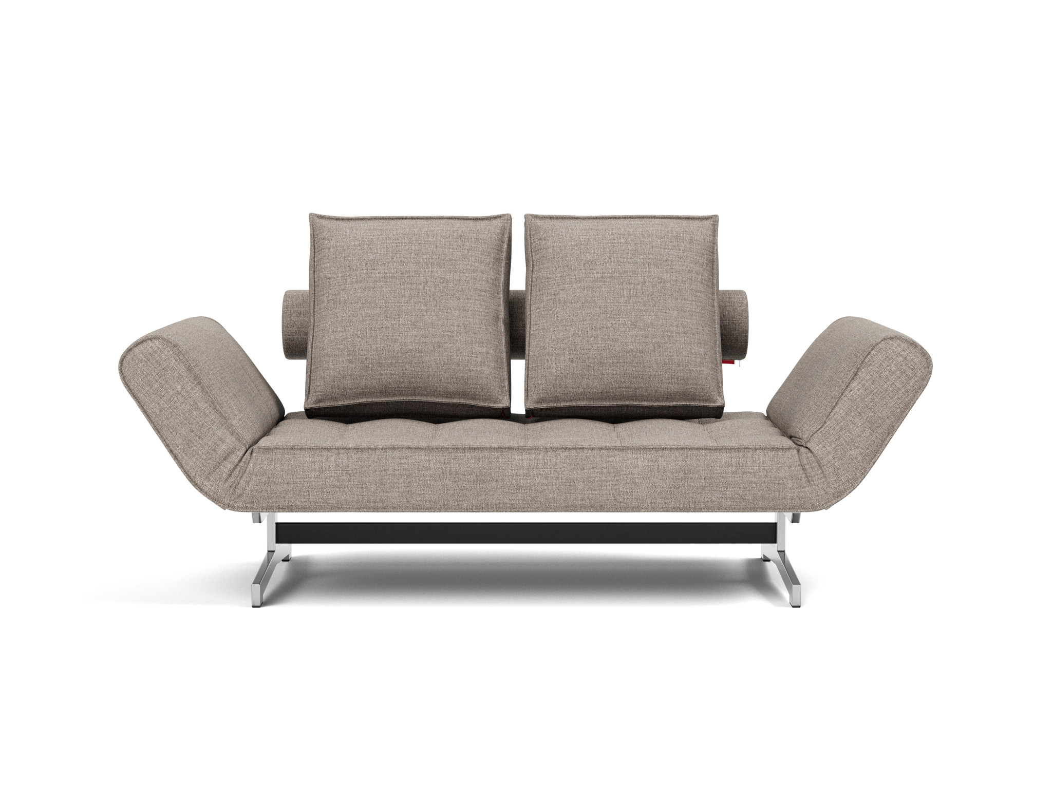 Tagesbett Ghia Chenille Yuveno 472-Warm-Grey Beine Chrom