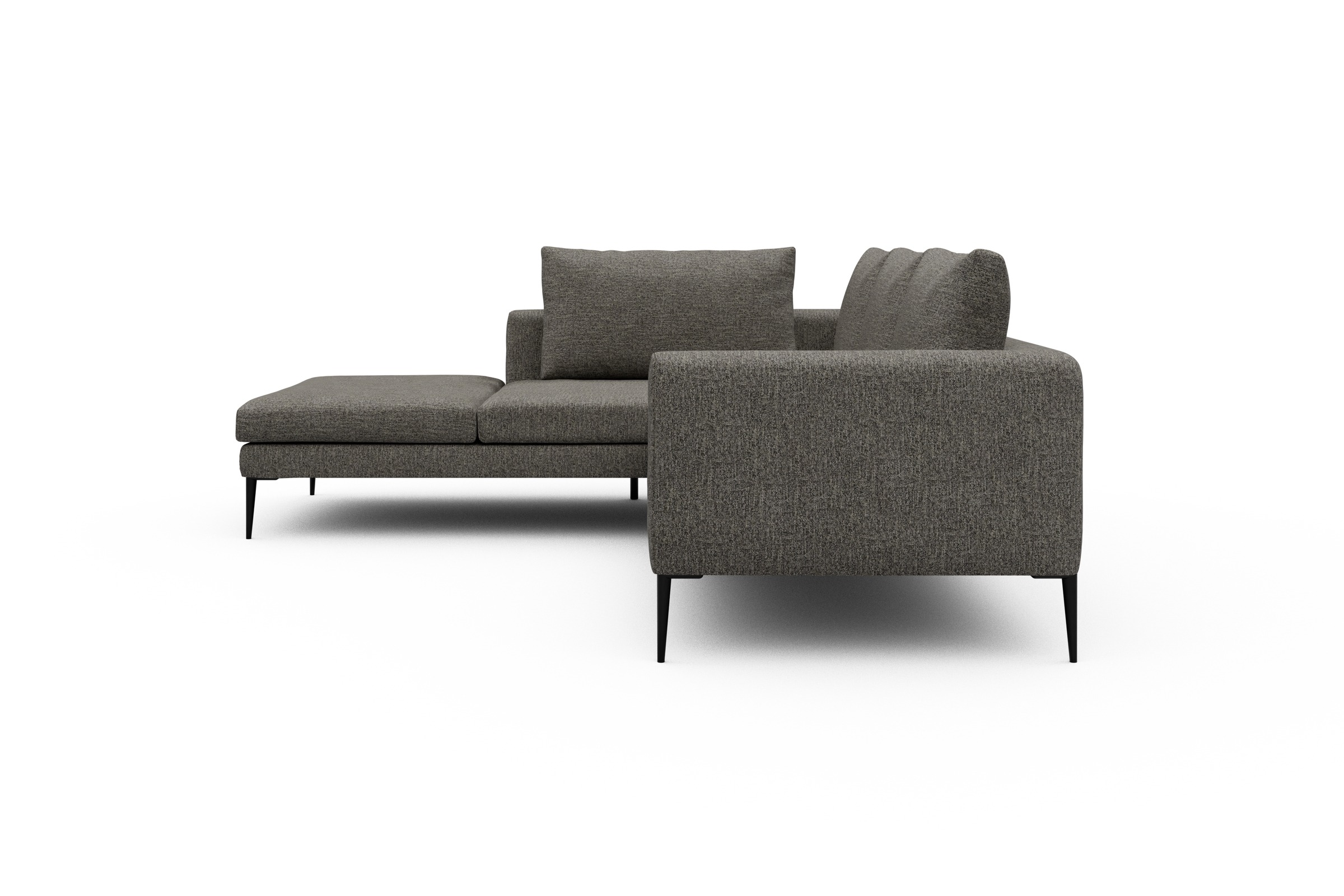 Ecksofa Paul Relax-Ecke links mit 2-Sitzer Carreno-Sepie-Brown