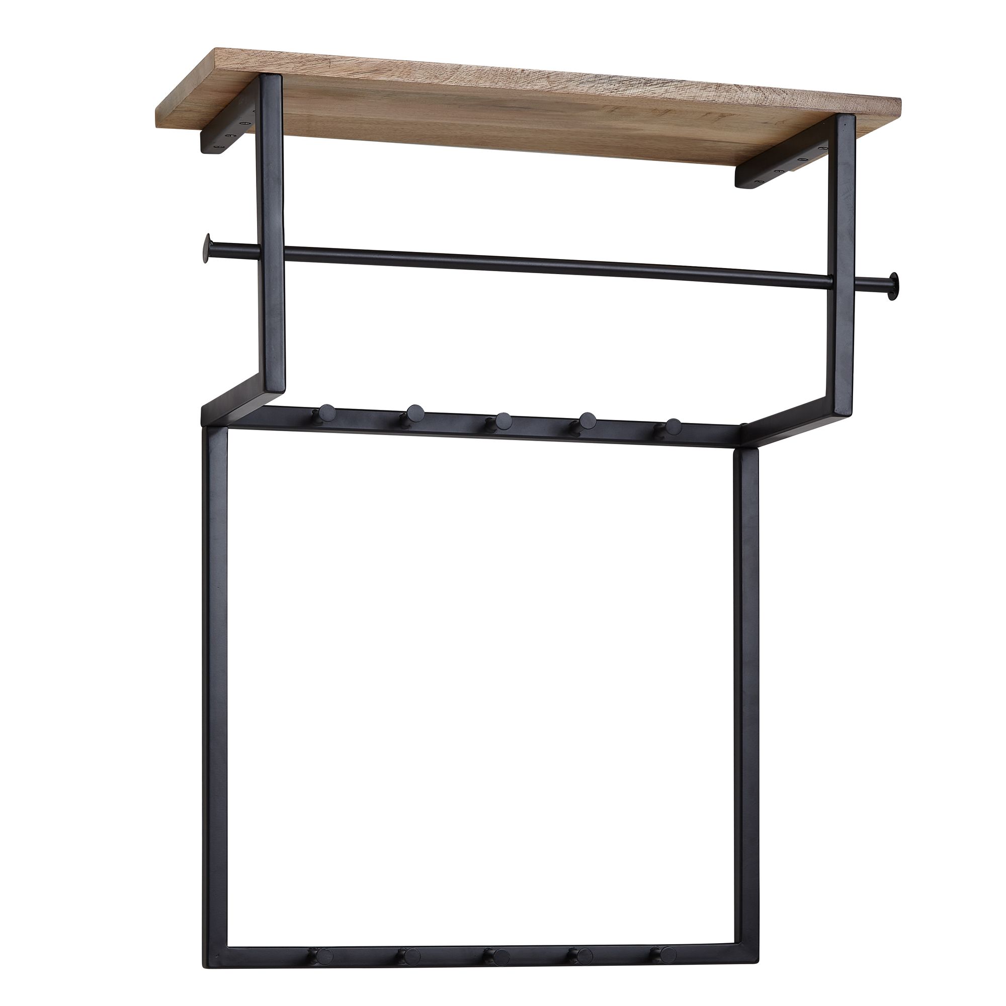 Wandgarderobe Tananger Massivholz Schwarz 60 × 26 × 76 cm