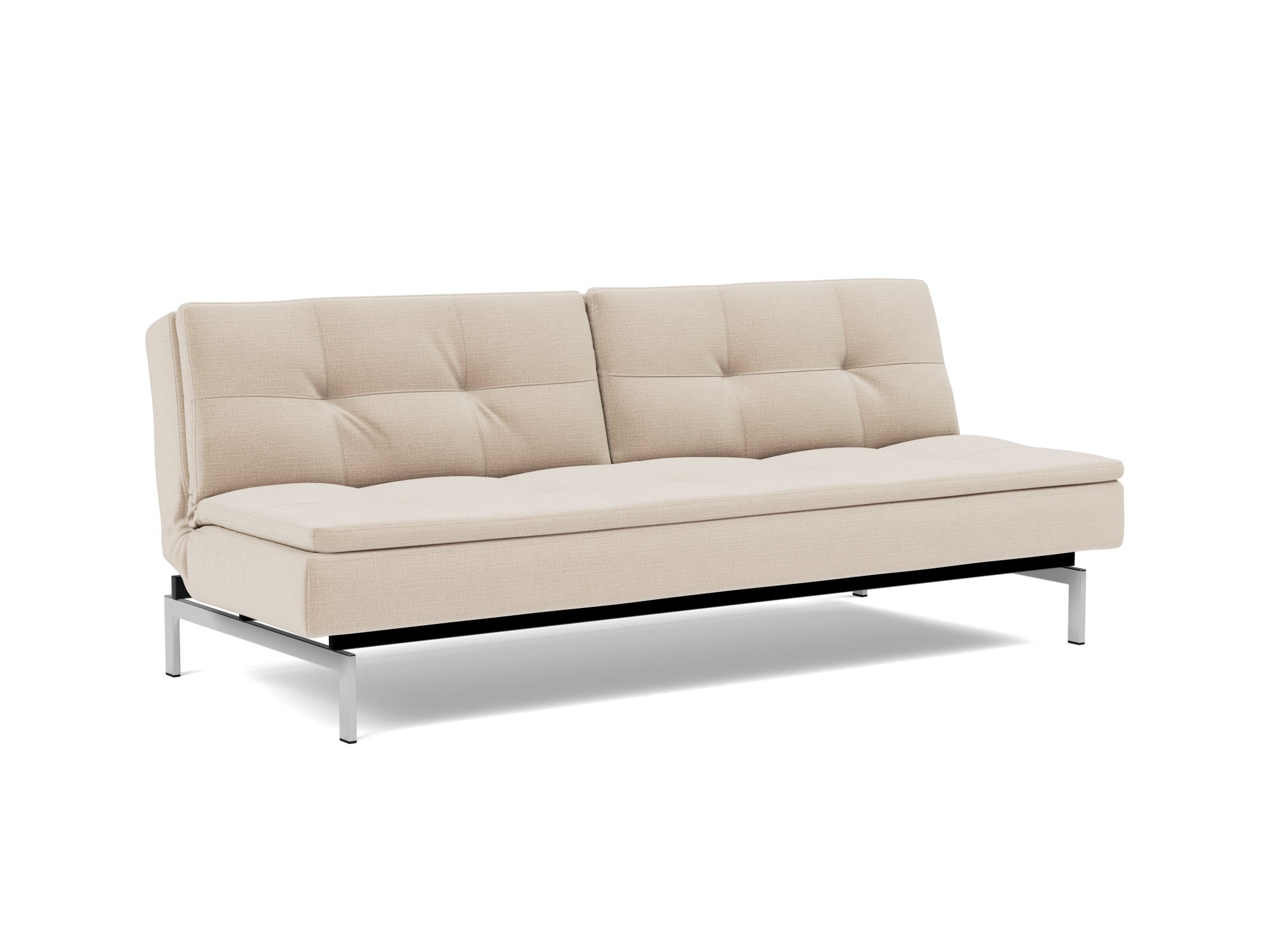 Schlafsofa Dublexo Chenille Esina 410-Almond-Beige Beine Chrom