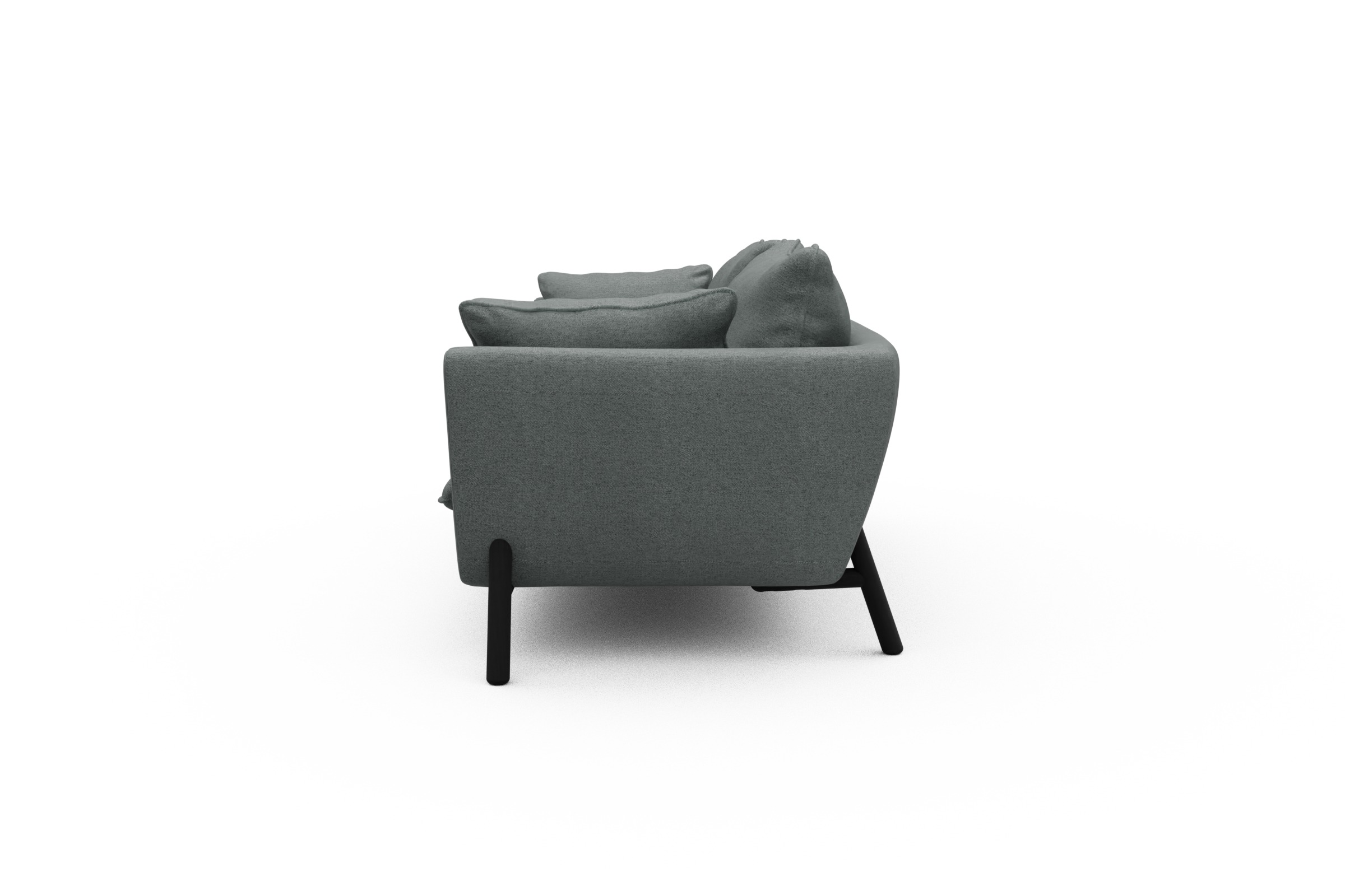 Sofa Emil PREMIUM 3-Sitzer Beinfarbe Eiche Schwarz Denari-Soft-Grey