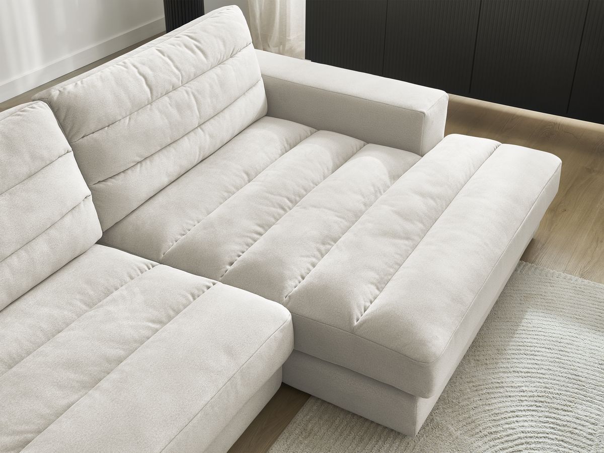 Bobochic Sierra Ecksofa Samt Beige Ecke rechts
