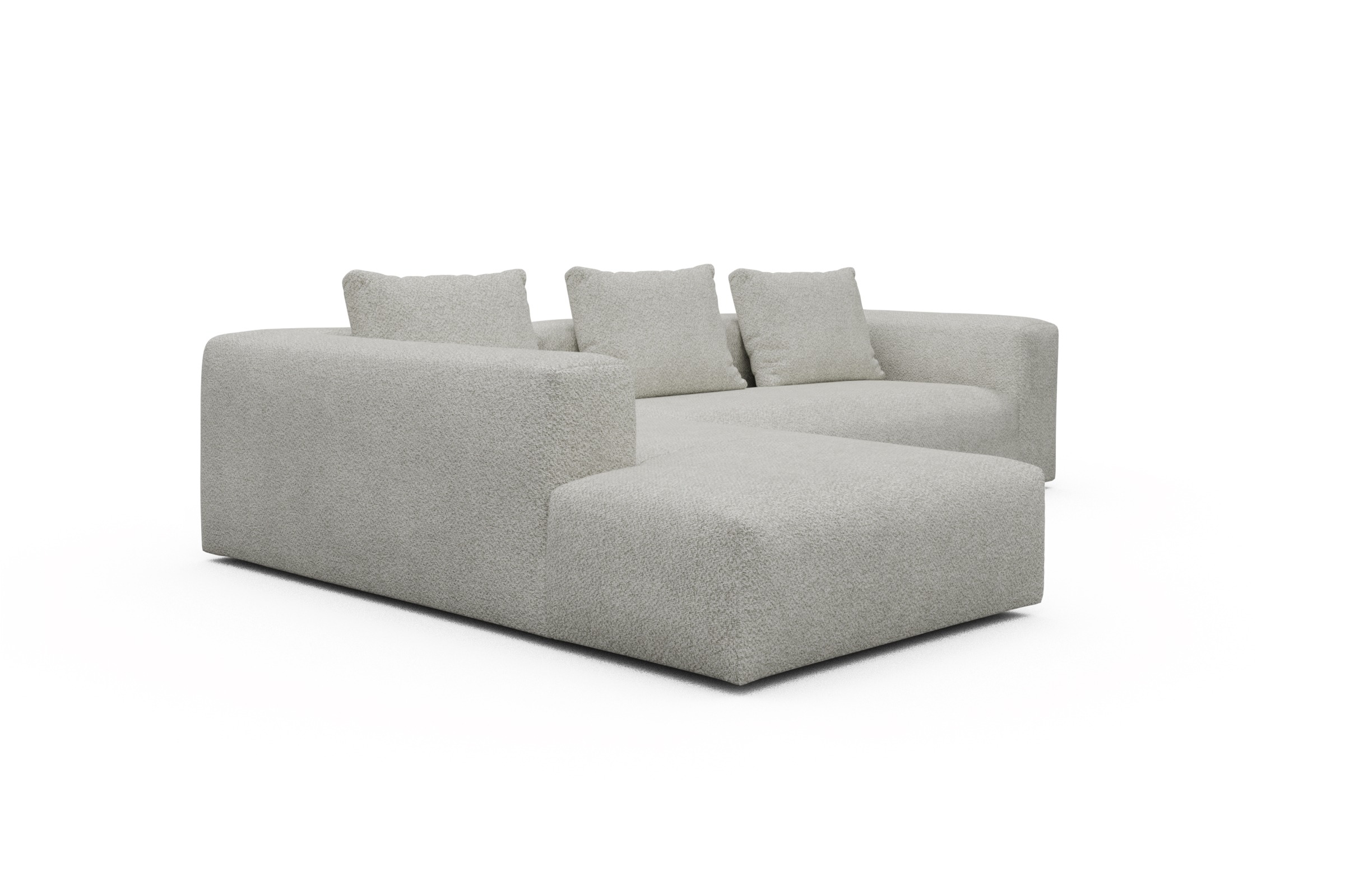 Ecksofa Fred Relax-Ecke links mit 2,5-Sitzer Vanora-Warm-Sand