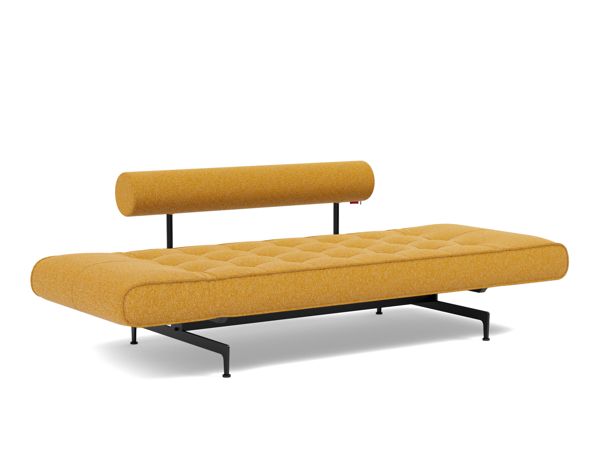 Tagesbett Ghia Boucle Skandi 536-Ochre Beine Laser schwarz