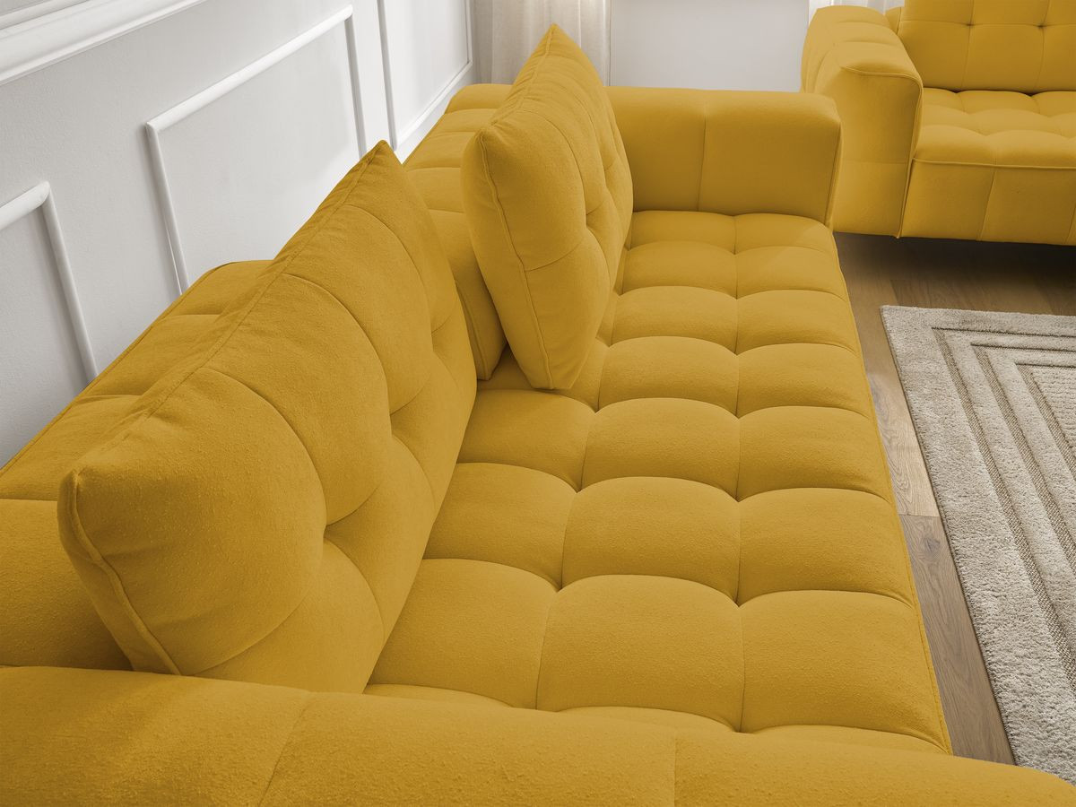 Bobochic Anis Sofa-Set 3- und 2-Sitzer mit Pouf Strukturstoff Gelb
