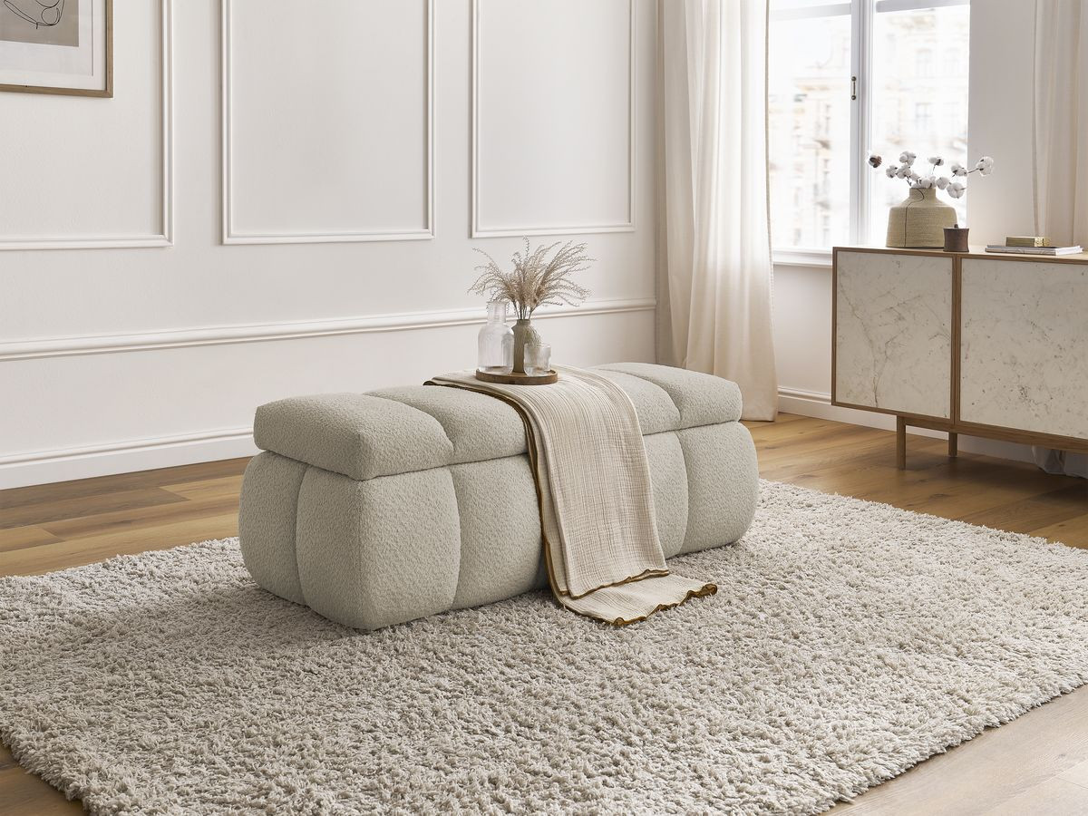 Bobochic Denali Bettbank 146 × 56 cm Bouclé-Stoff Beige