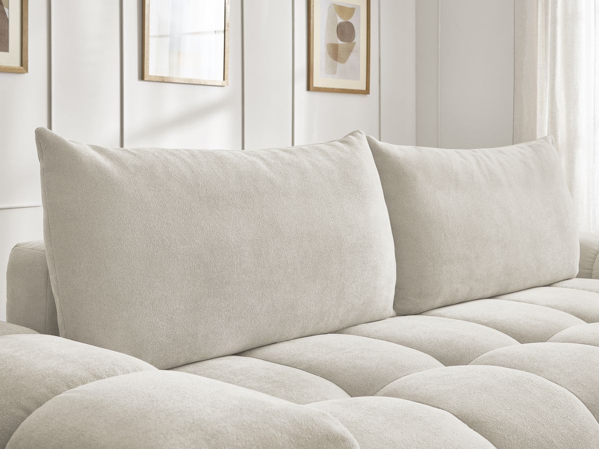 Bobochic Everest Sofa 3-Sitzer, 2 Kissen Strukturstoff Beige