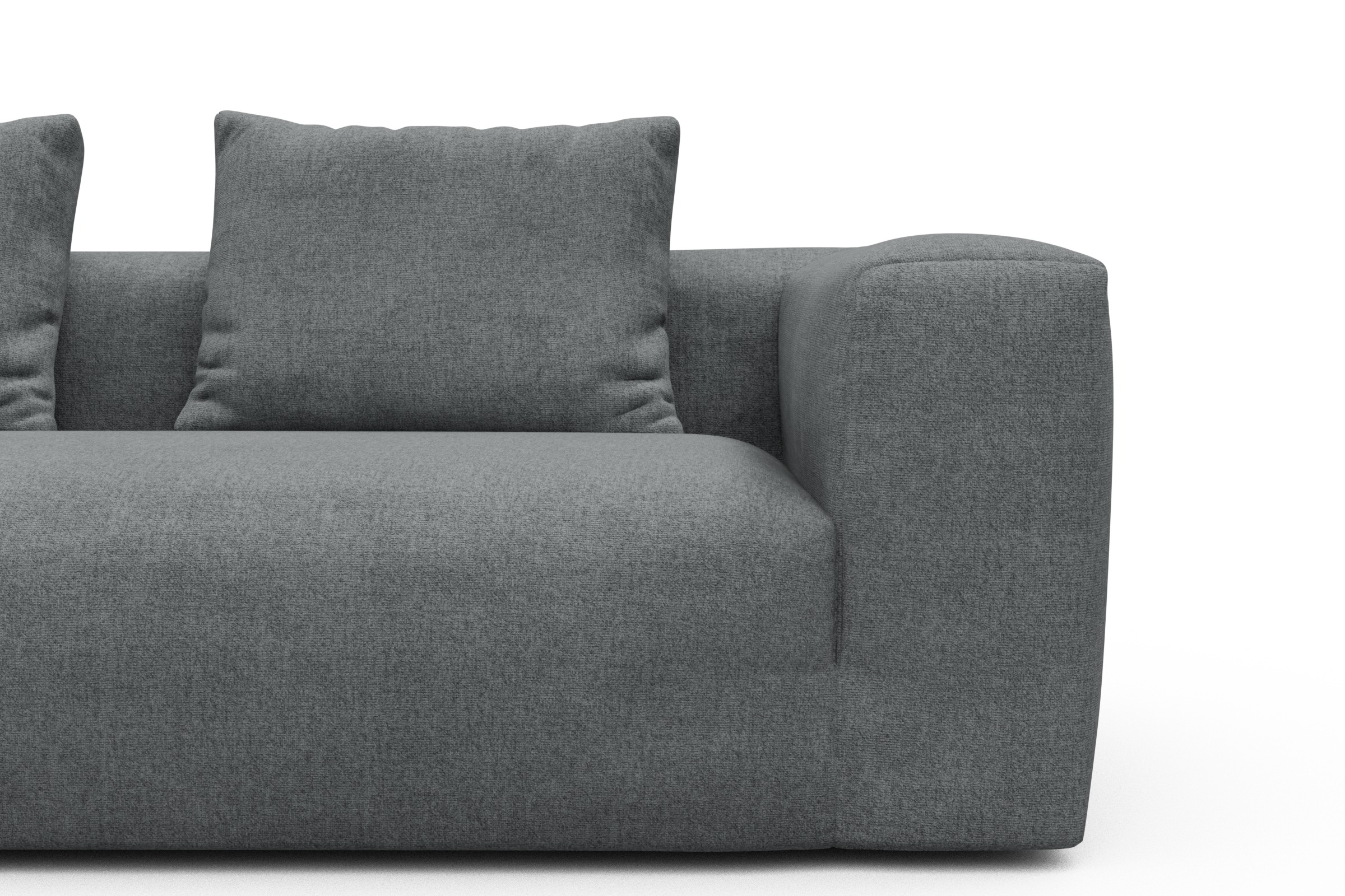 Ecksofa Fred 2x 2,5-Sitzer links offen Casone-Gravel-Grey