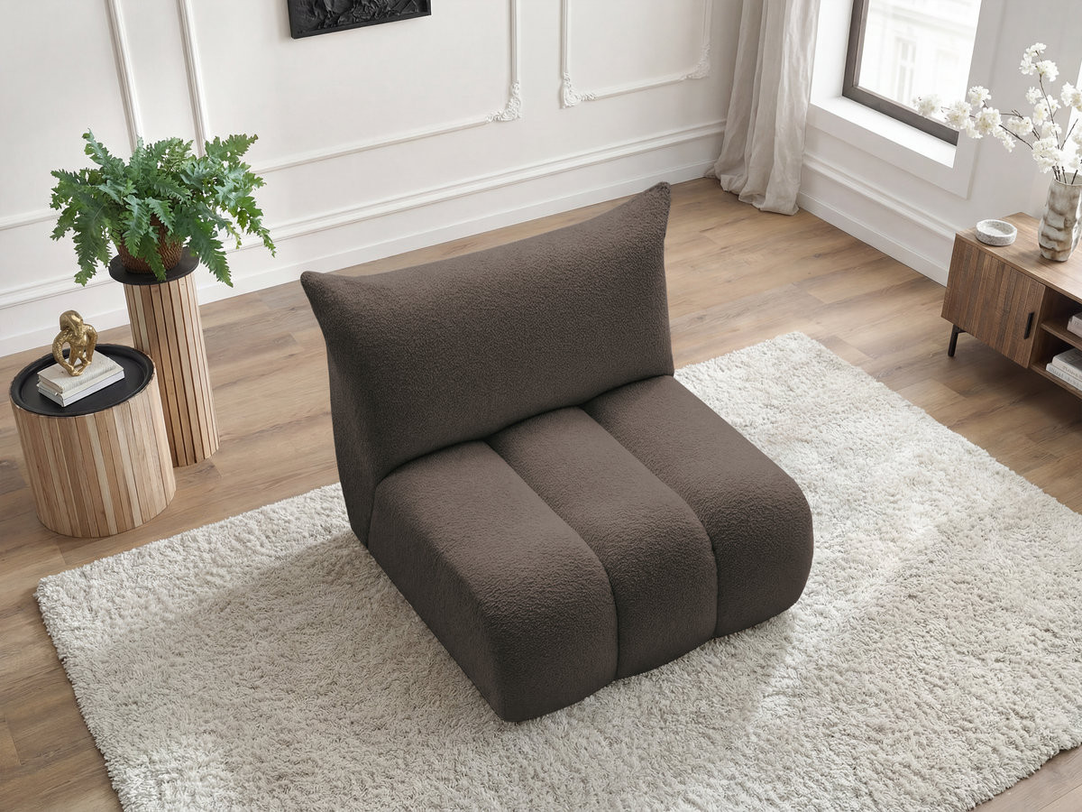 Bobochic Azra Sofamodul 1-Sitzer 90 × 112 cm Bouclé-Stoff Braun