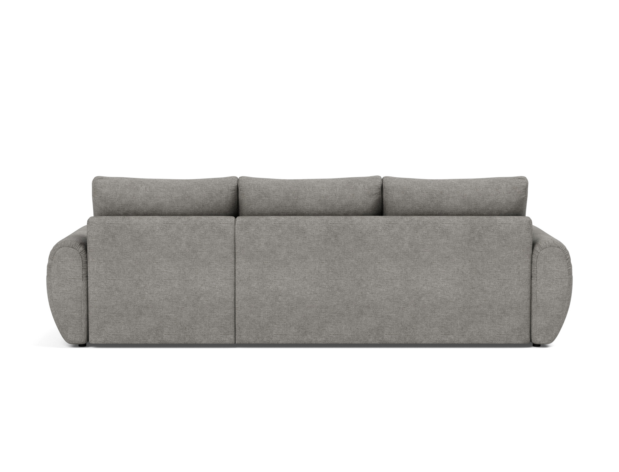 Schlafsofa Norum mit Chaiselongue und Curve-Armlehnen Flachgewebe Avella 282-Warm-Grey