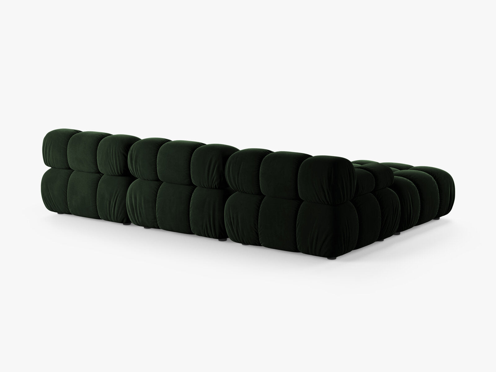 Micadoni Modulares Sofa Bellis 4-Sitzer mit flachem Modul Samt Venus Flaschengrün