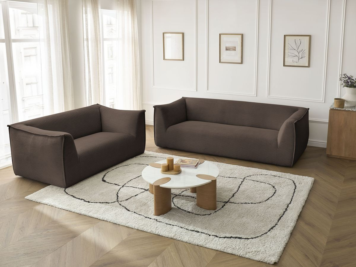 Bobochic Giorgia Sofa 5-Sitzer 412 × 100 cm Cordsamt Braun