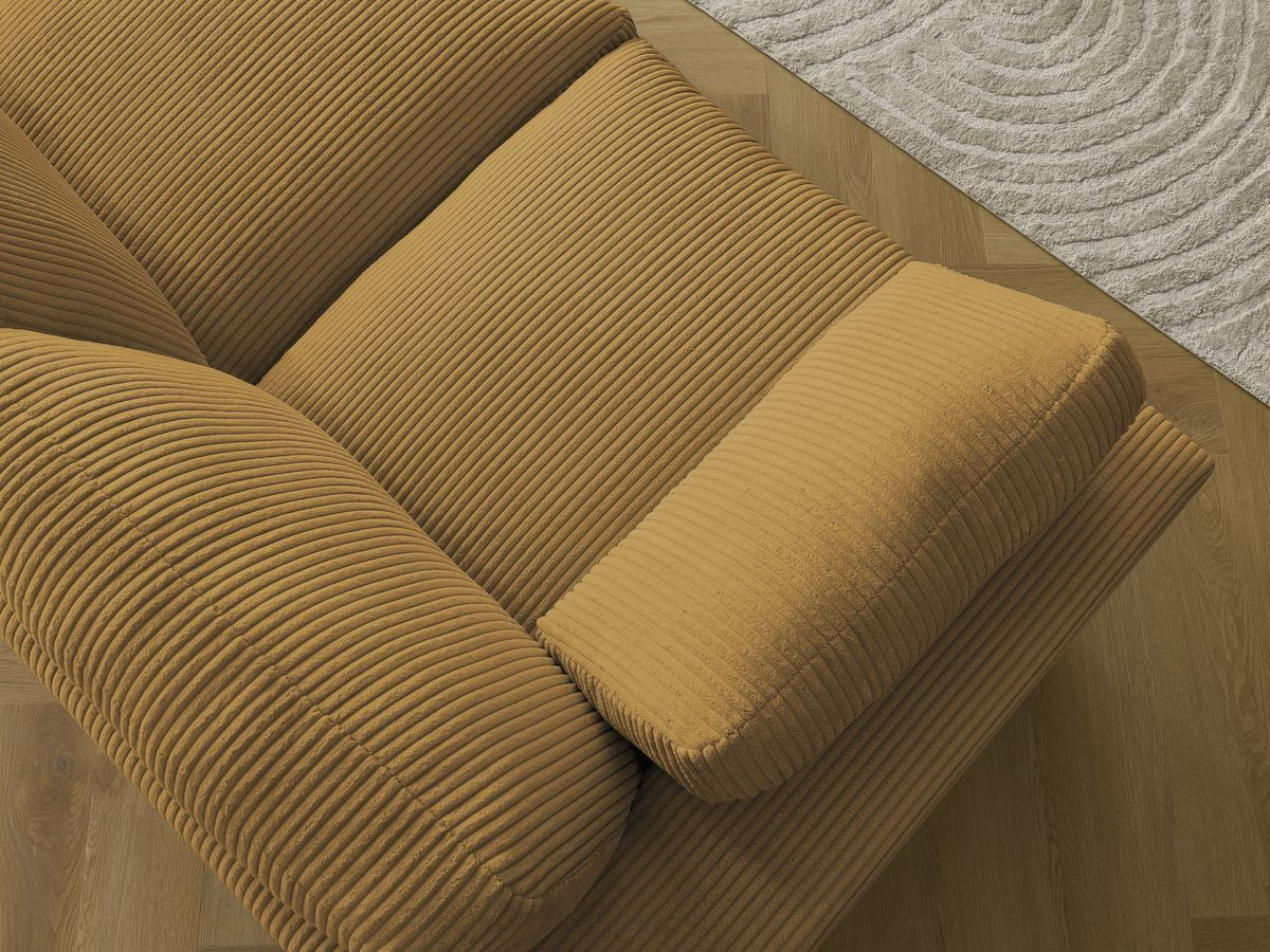 Bobochic Belair Ecksofa 280 × 139 cm Cordsamt Gelb