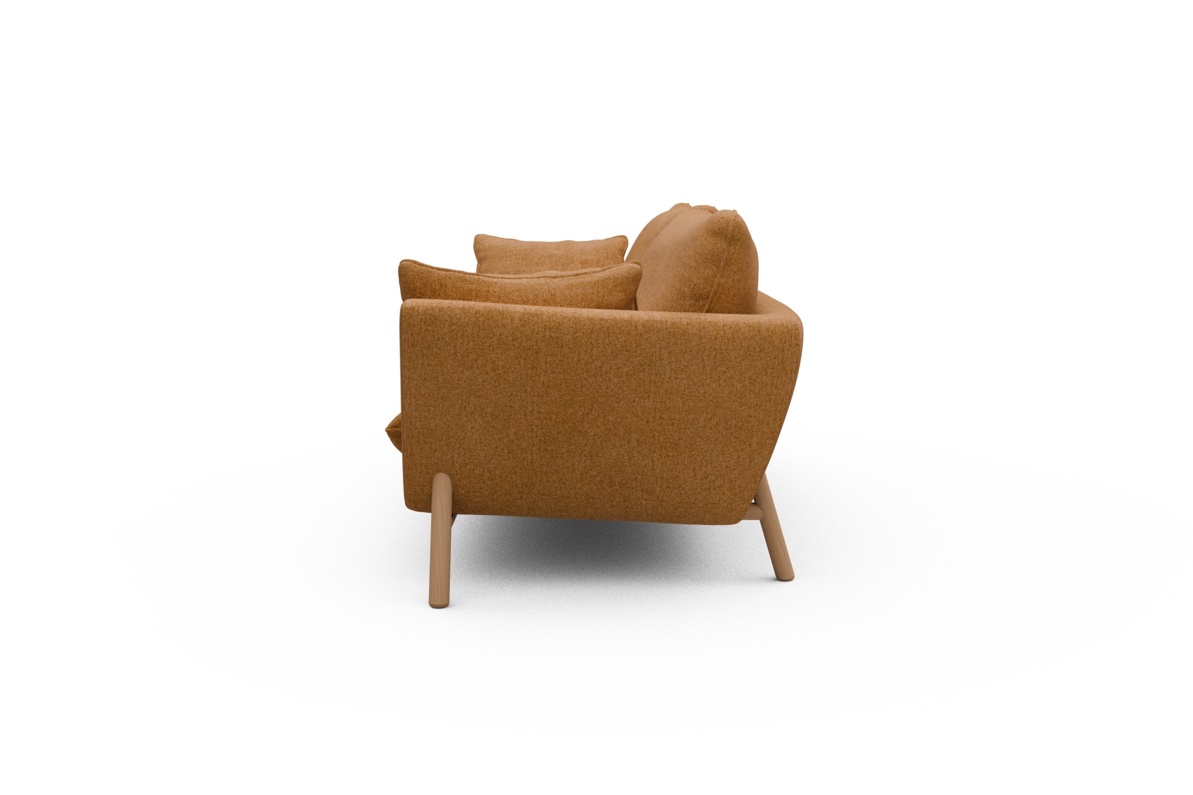 Sofa Emil 3-Sitzer Beinfarbe Eiche Natur Casone-Warm-Yellow