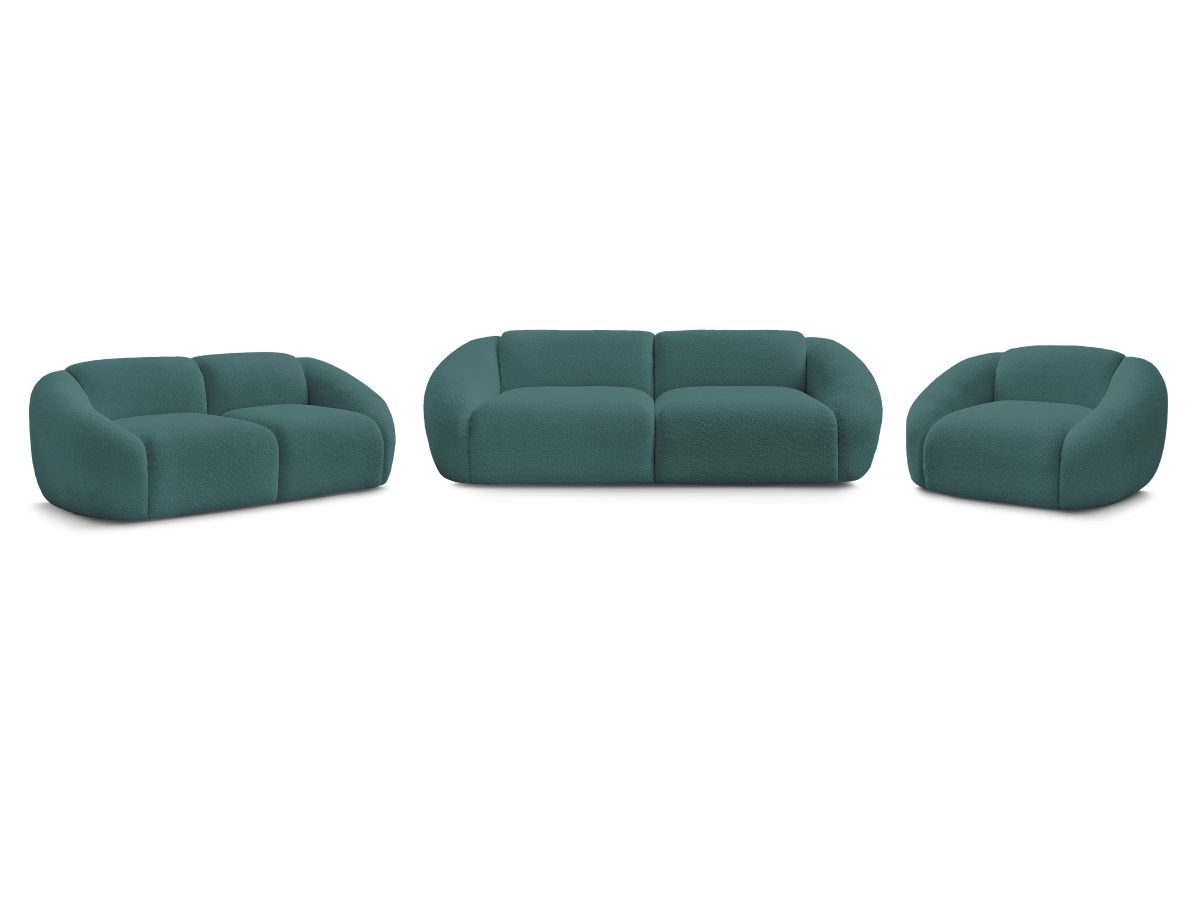 Bobochic Tina Sofa 6-Sitzer Bouclé-Stoff Hellblau