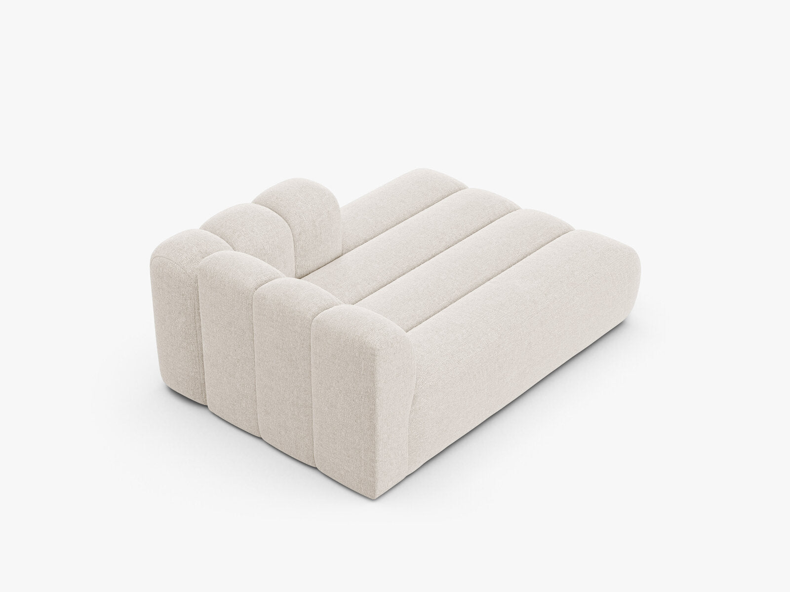 Micadoni Recamiere Lupine 2-Sitzer Rechts Chenille Eden Helles Beige